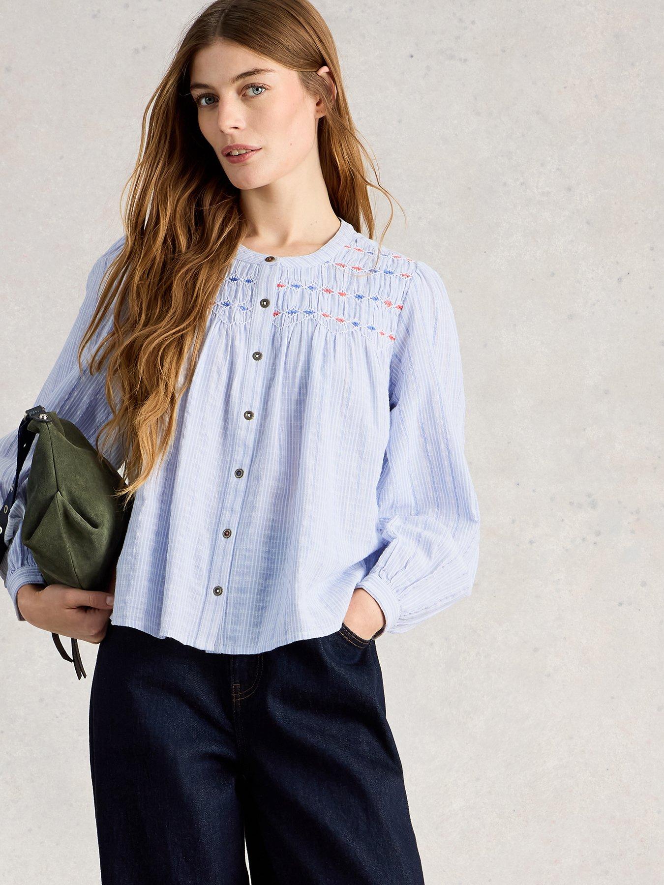 White Stuff Sammy Smock Top - Blue