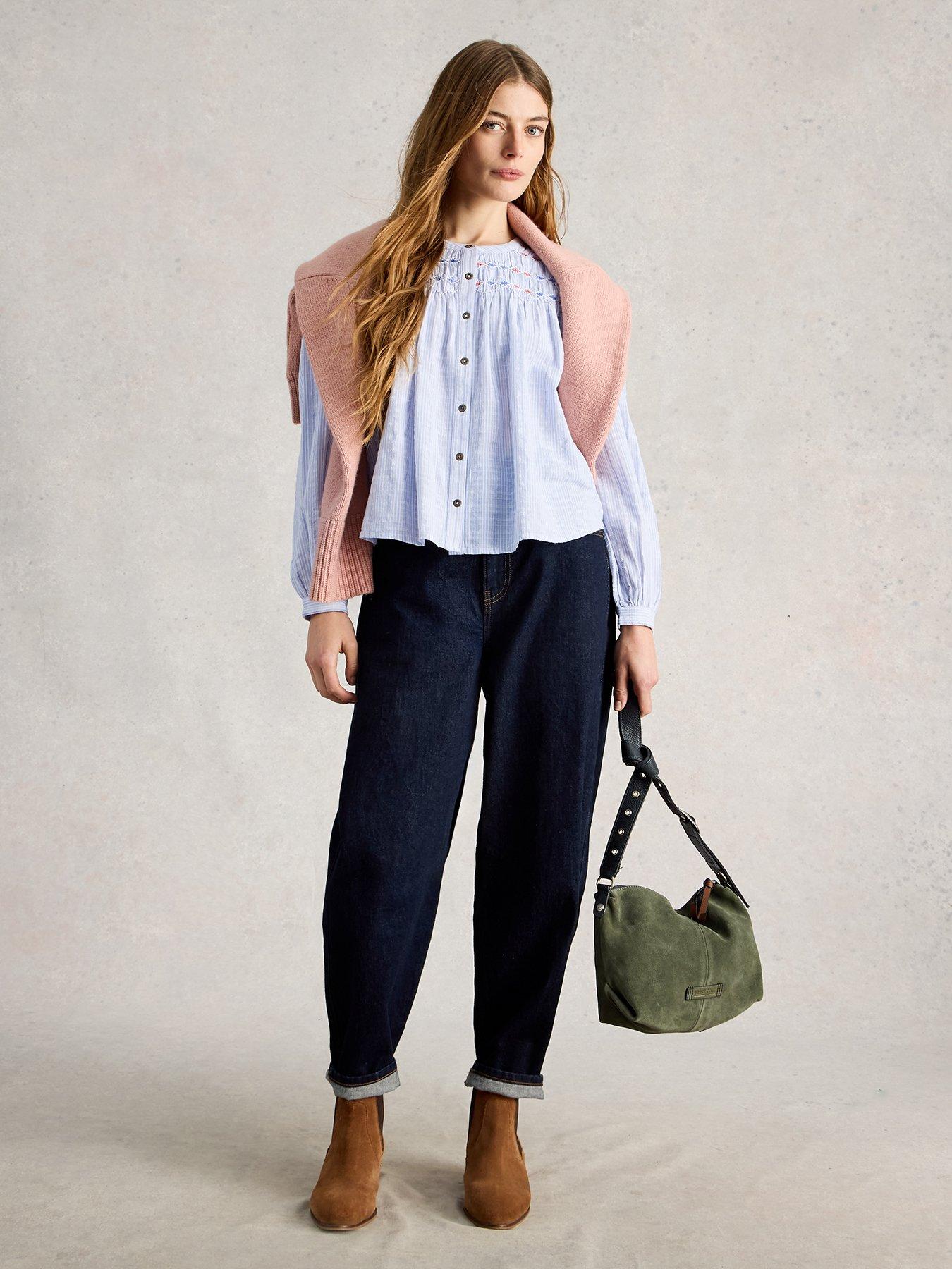 Image 3 of 6 of White Stuff Sammy Smock Top - Blue