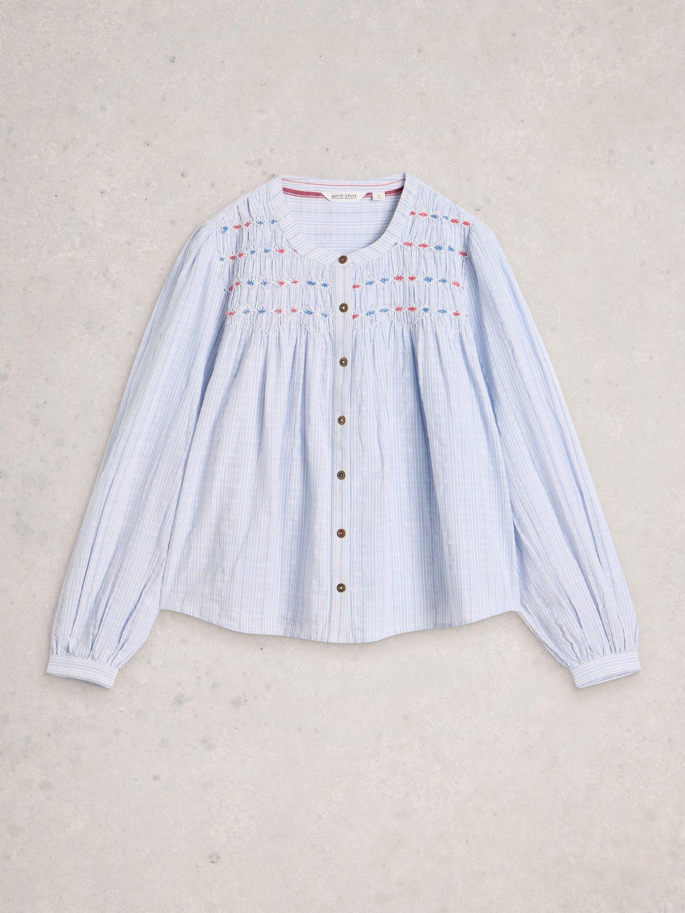 Image 5 of 6 of White Stuff Sammy Smock Top - Blue
