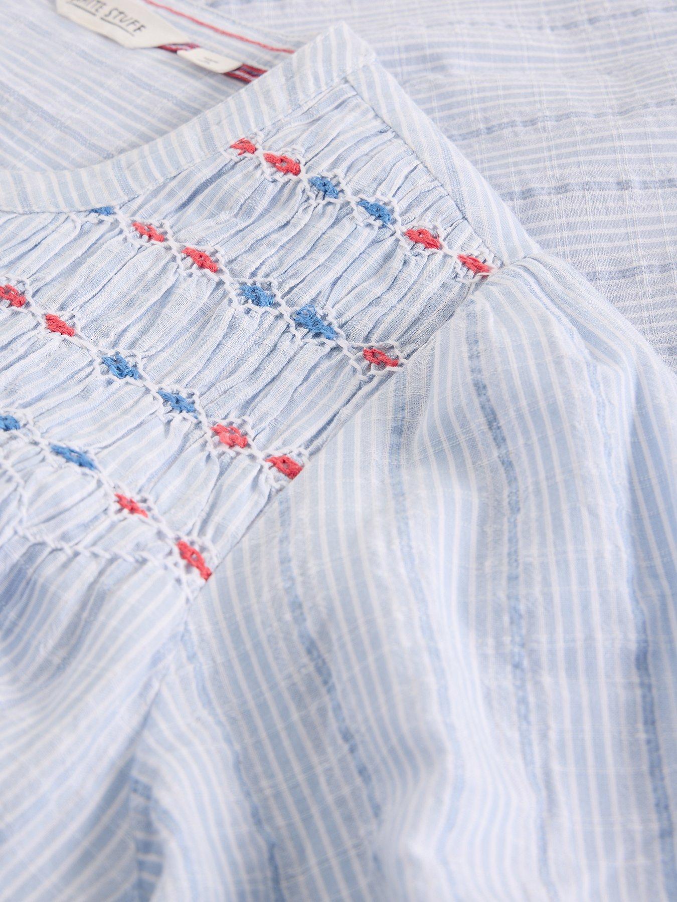 Image 6 of 6 of White Stuff Sammy Smock Top - Blue