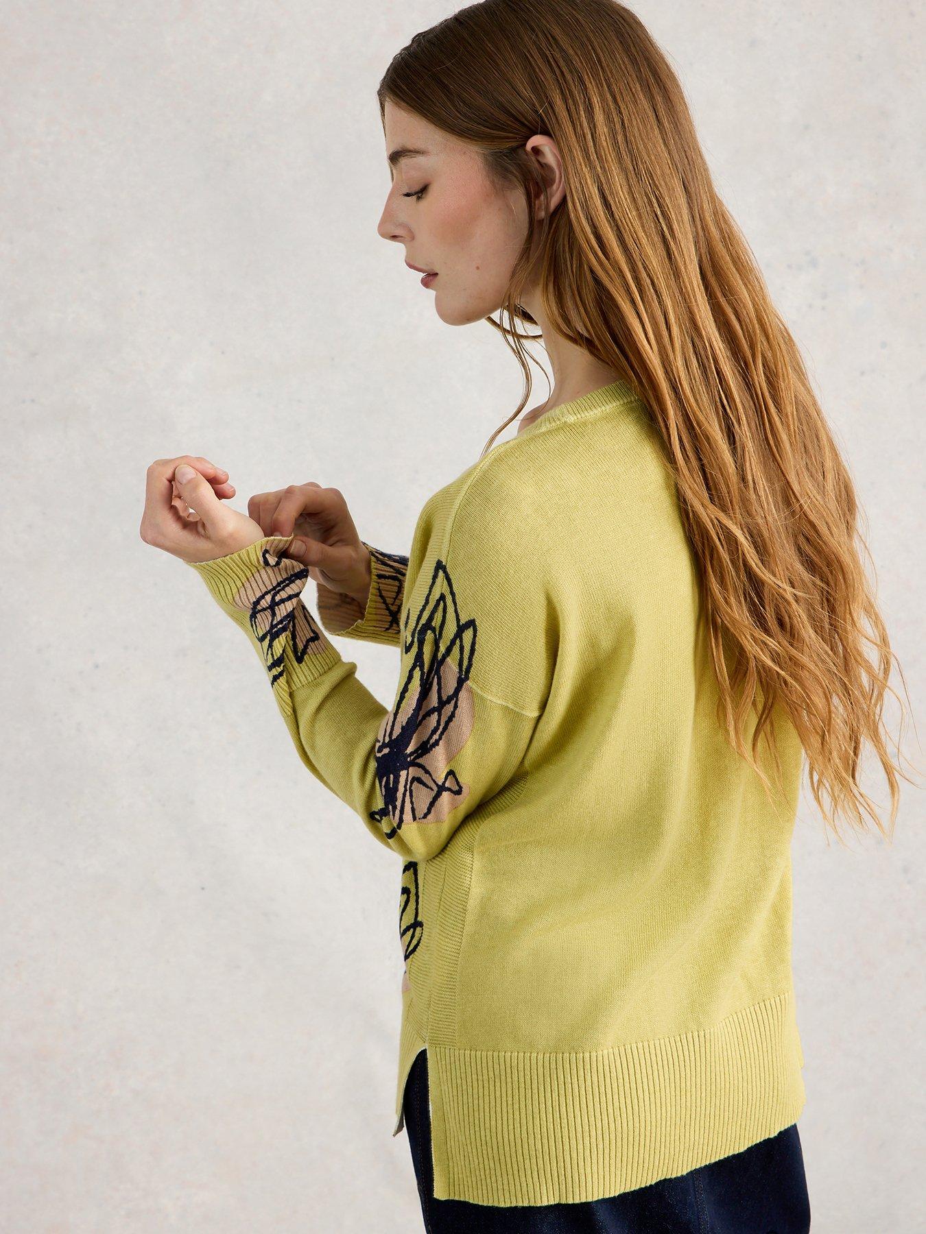 Image 2 of 6 of White Stuff Olive Print Jumper