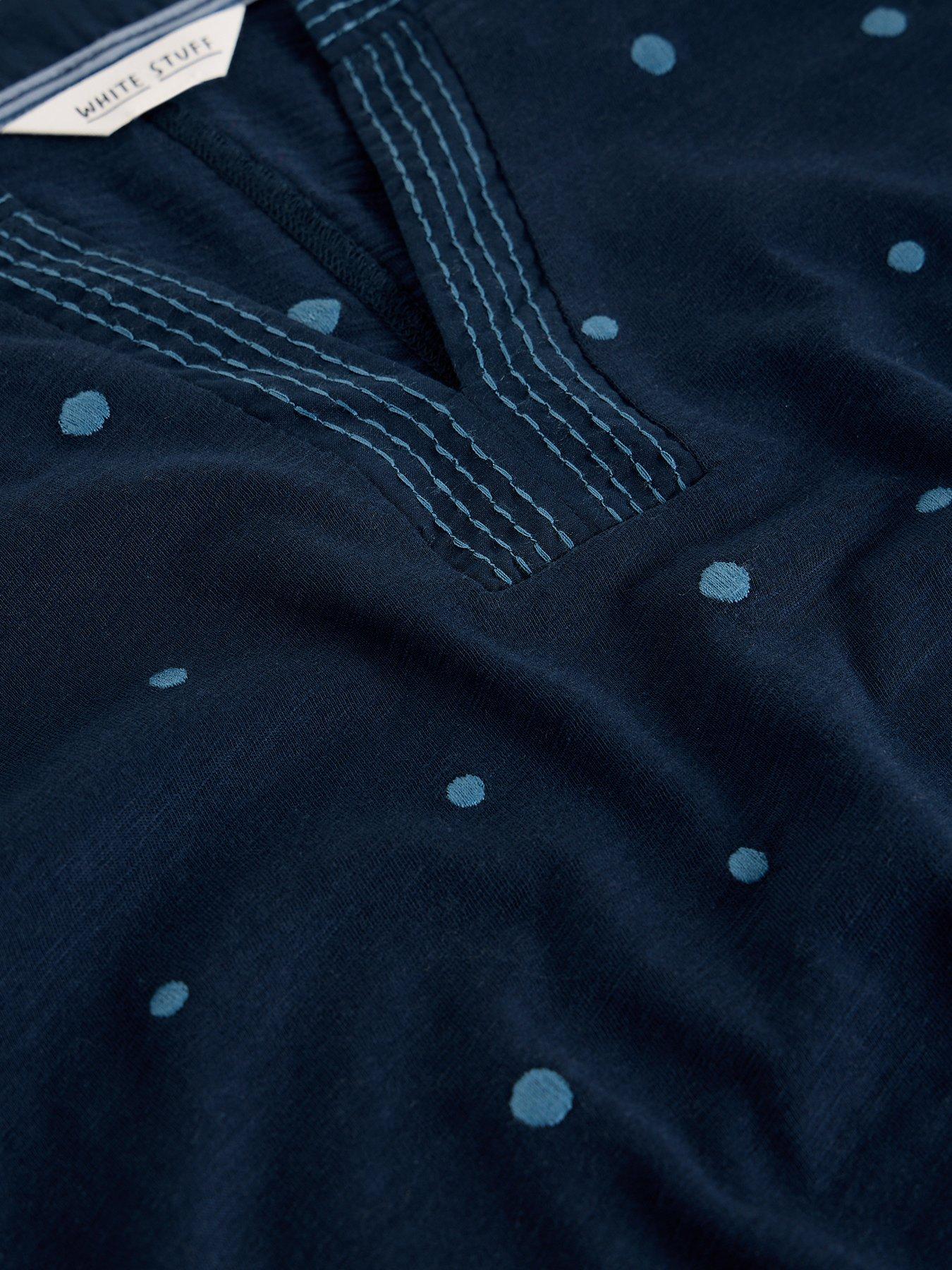 Image 6 of 6 of White Stuff Weaver Ls Notch Emb Tee