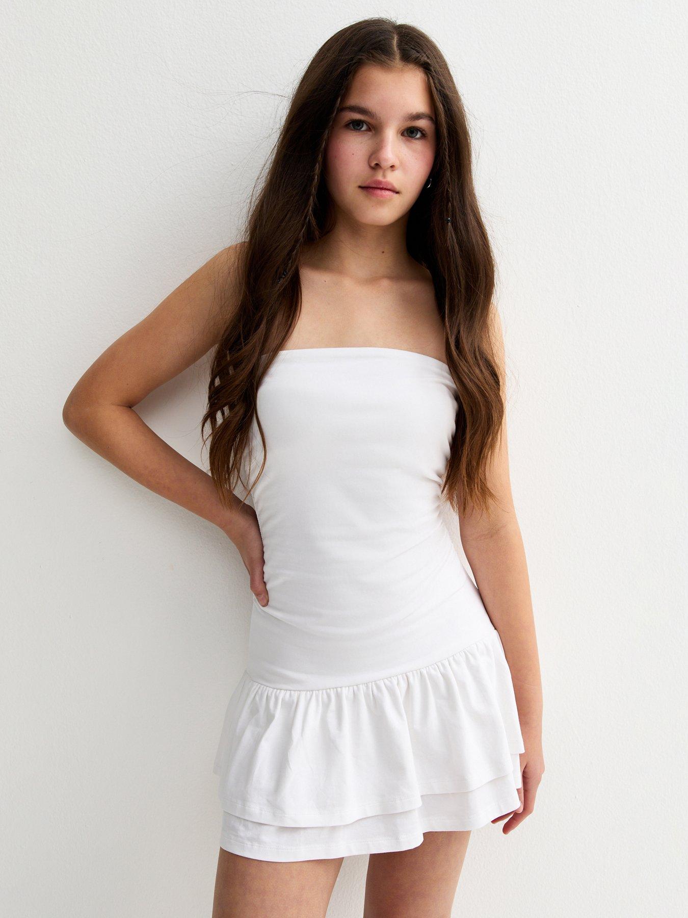 New Look 915 Girls White Rara Bandeau Dress