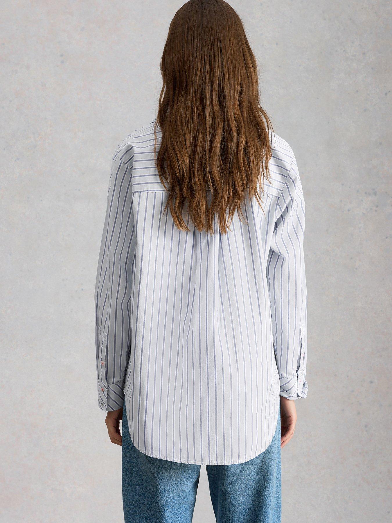 Image 2 of 6 of White Stuff Relaxed Fit Sadie Poplin Boyfriend Shirt - Blue