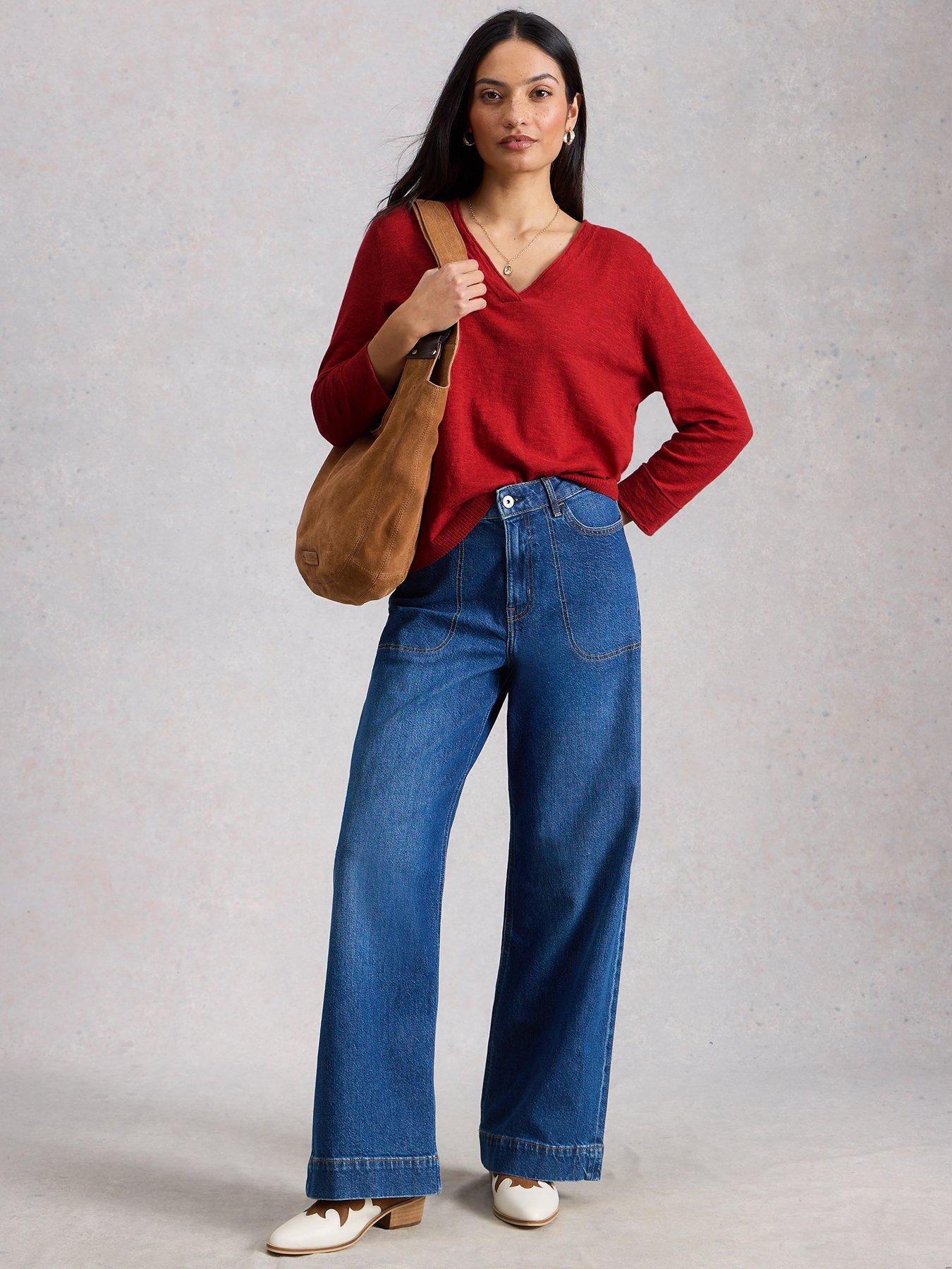 Image 3 of 6 of White Stuff Elody Linen Blend Jumper - Red
