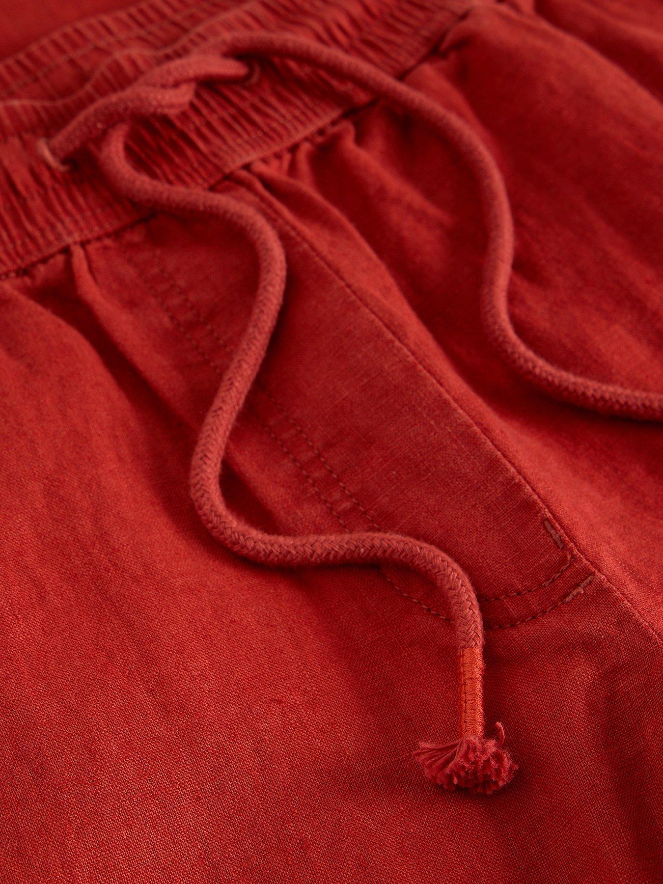 Image 6 of 6 of White Stuff Ally Linen Wide Leg Trouser - Red