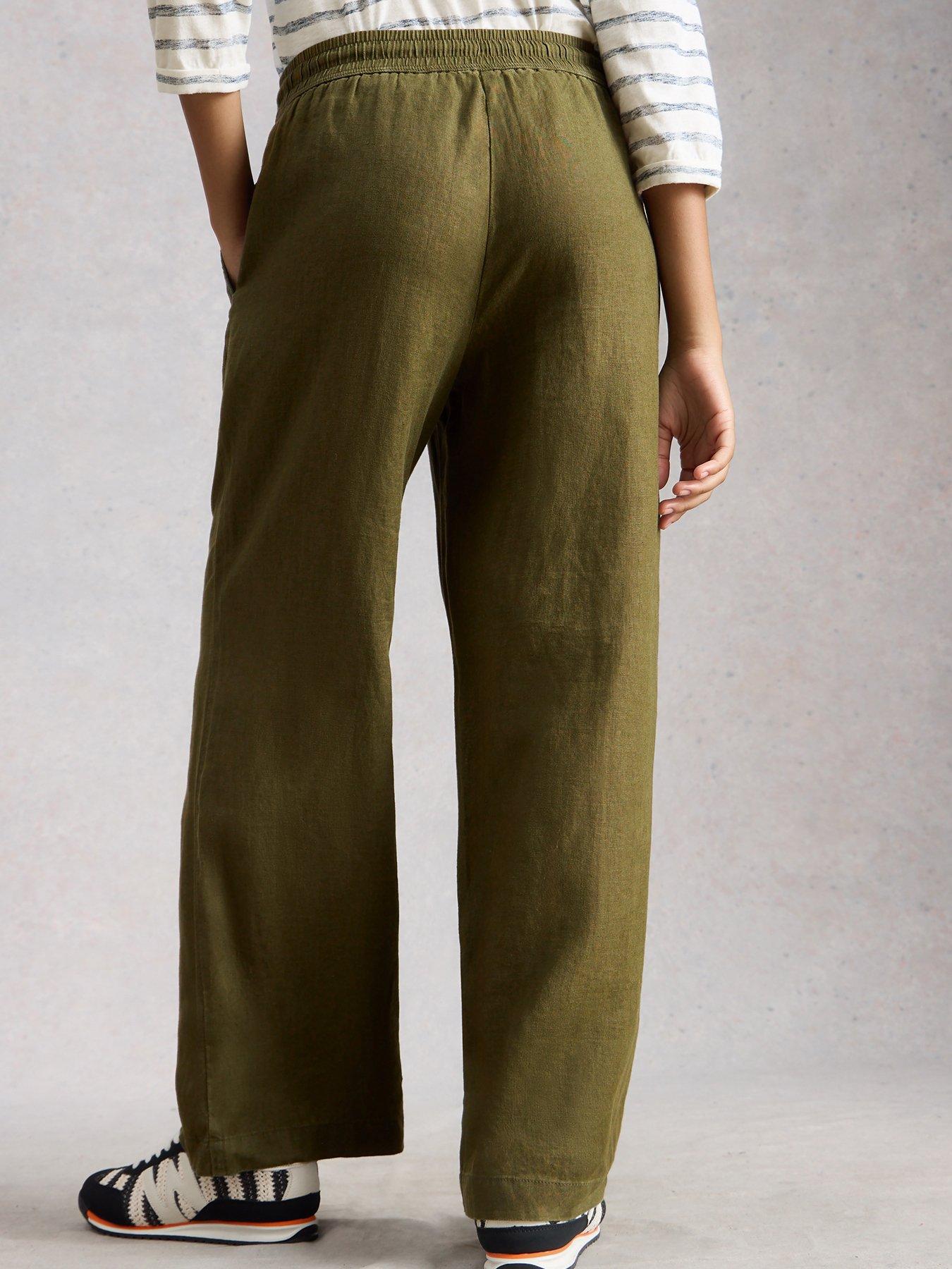 Image 2 of 6 of White Stuff Ally Linen Wide Leg Trousers - Khaki