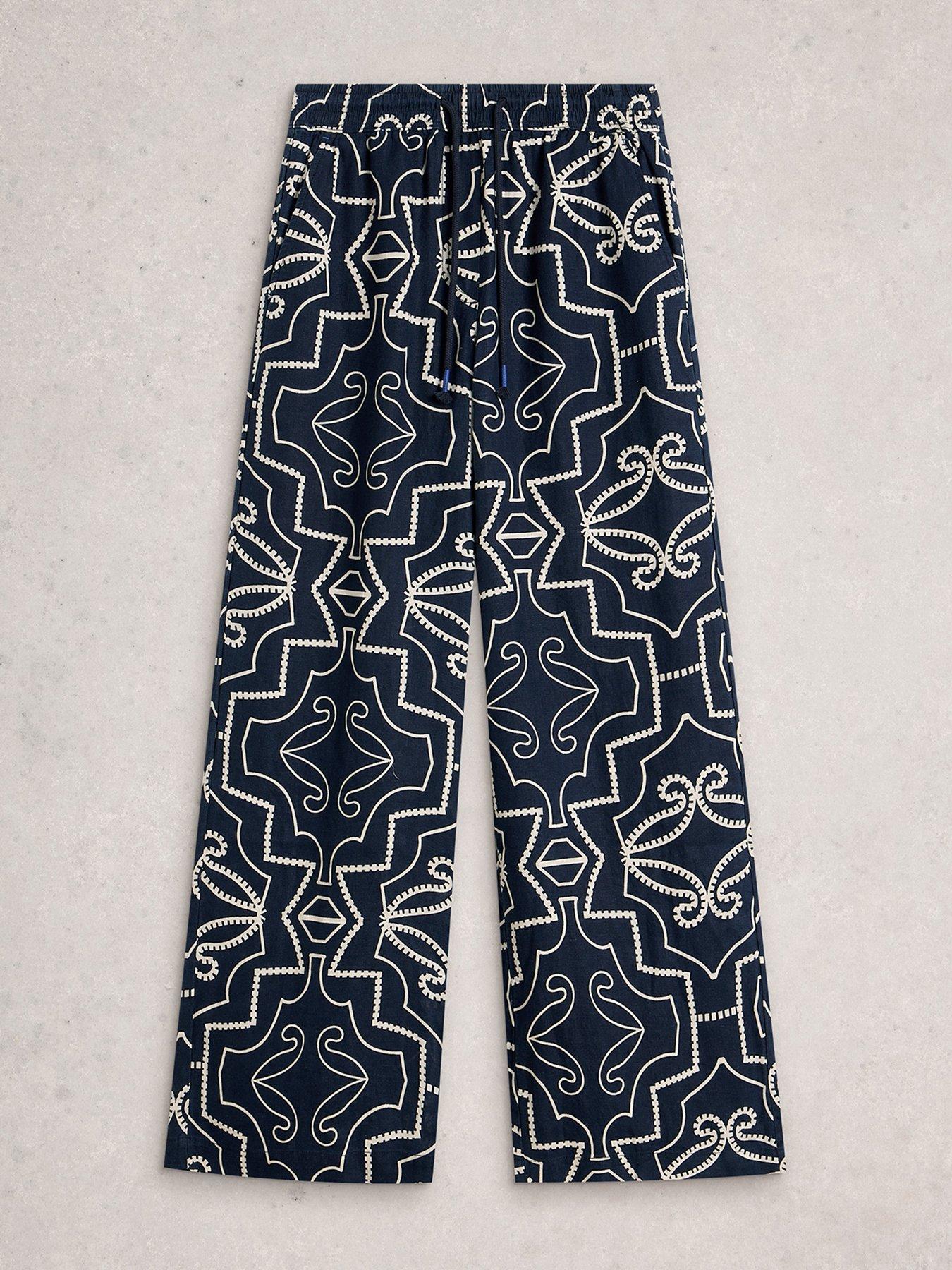 Image 5 of 6 of White Stuff Ally Linen Wide Leg Trouser - Navy