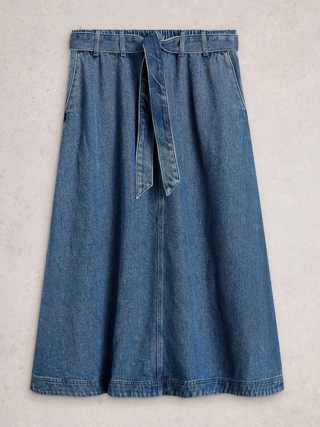 Image 5 of 6 of White Stuff Lexi Denim Midi Skirt - Blue