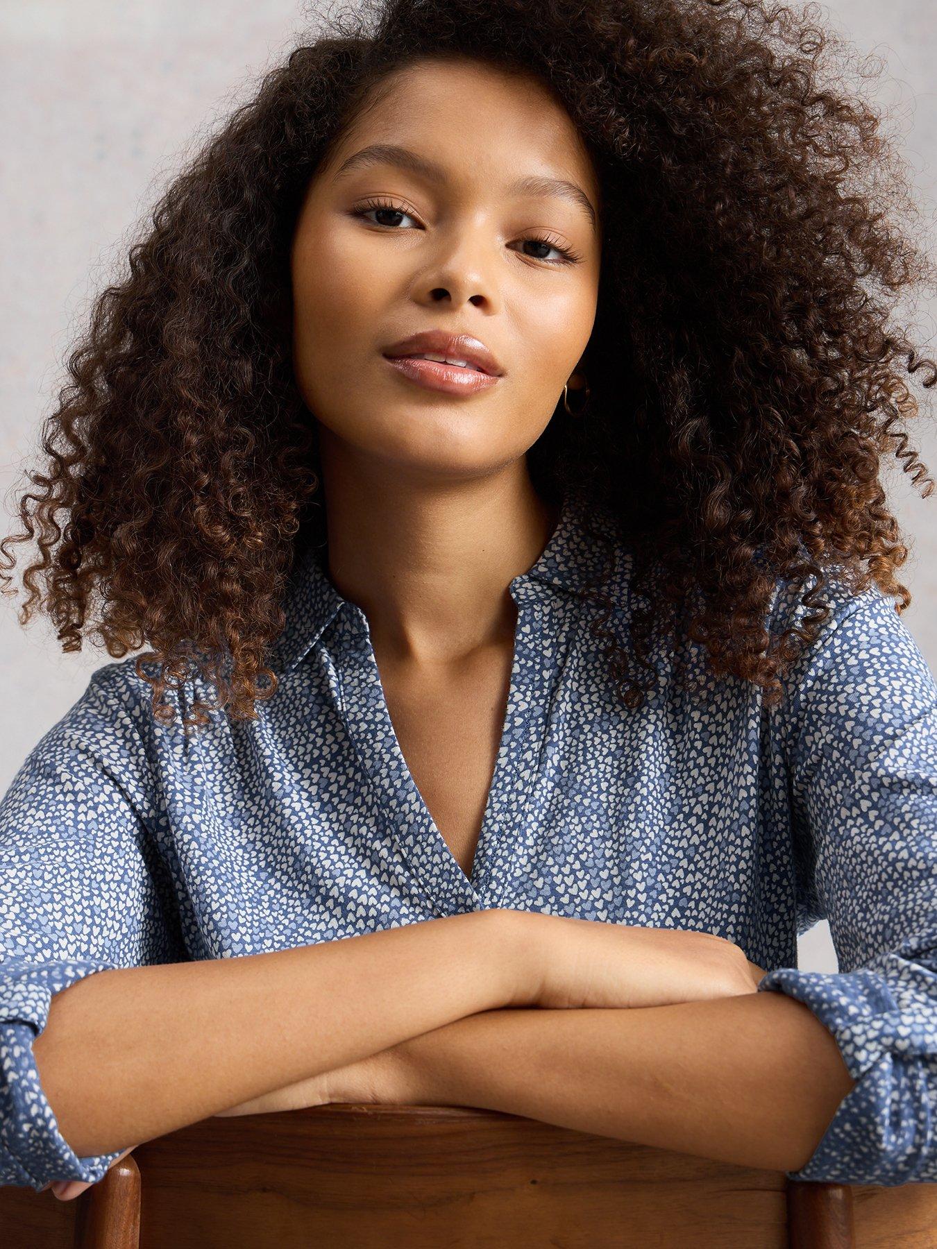 Image 4 of 6 of White Stuff Annie Jersey Shirt - Blue