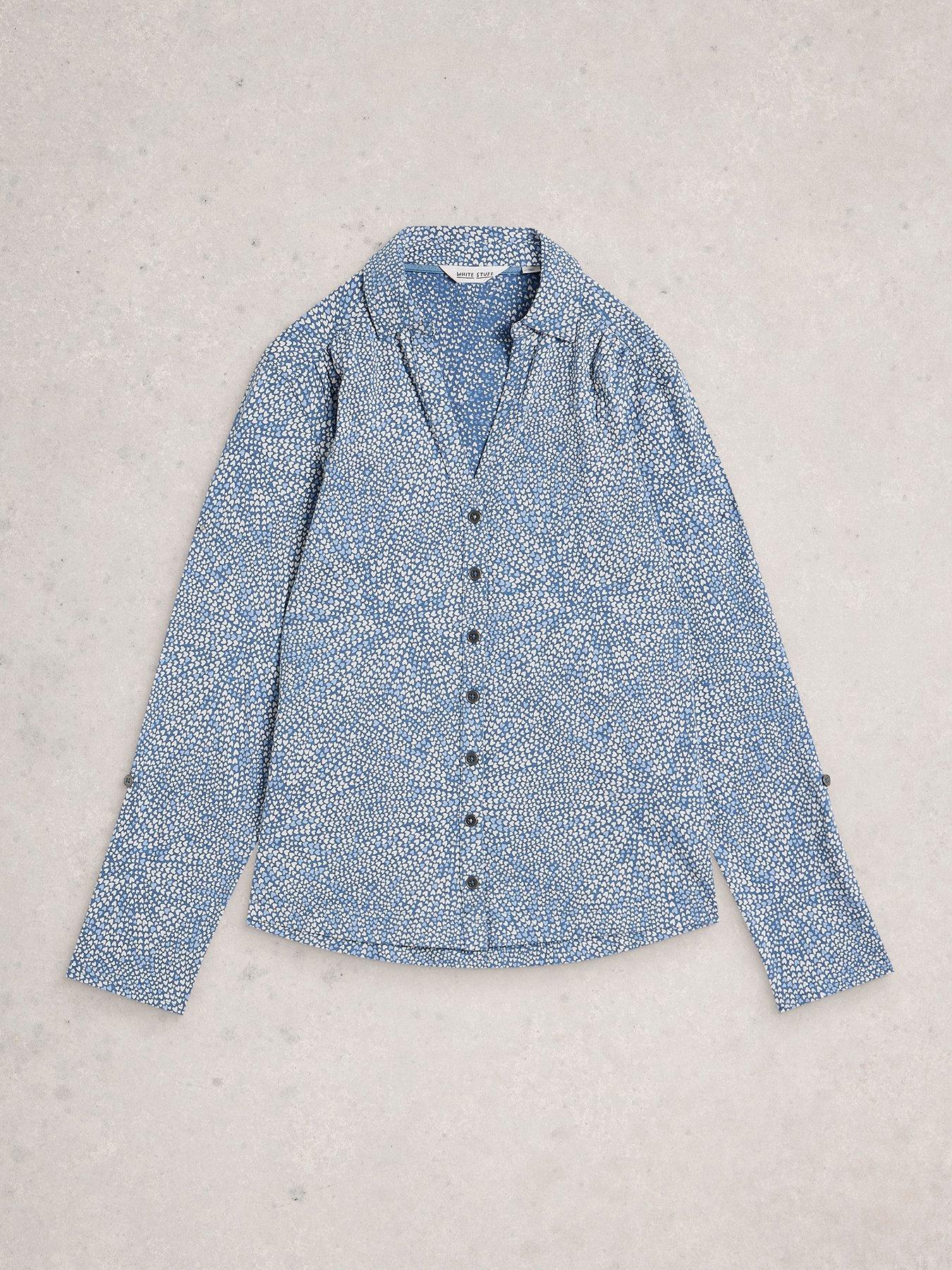 Image 5 of 6 of White Stuff Annie Jersey Shirt - Blue