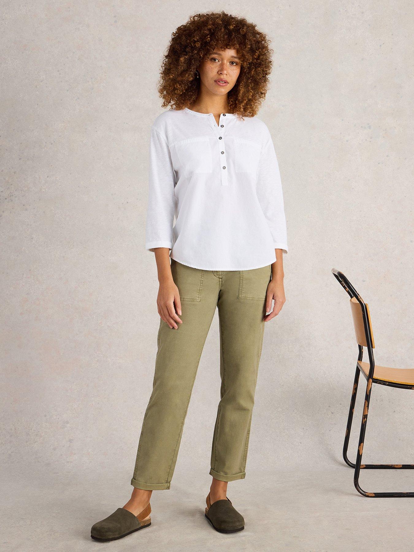 Image 3 of 6 of White Stuff Beth 3/4 Sleeve Shirt - White