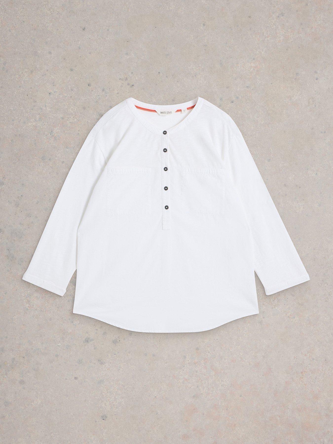 Image 5 of 6 of White Stuff Beth 3/4 Sleeve Shirt - White