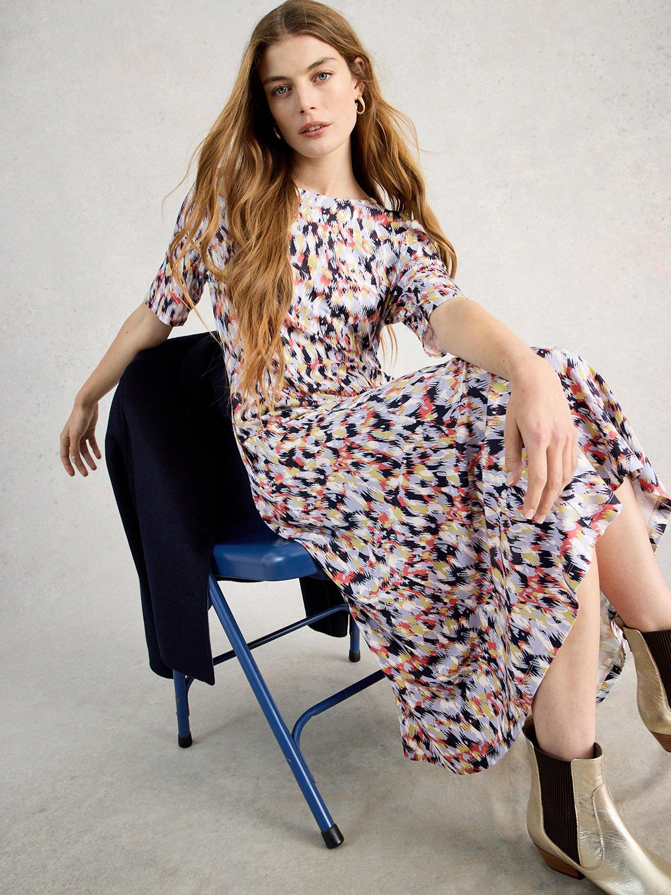 Image 3 of 6 of White Stuff Madeline Jersey Dress - Blue