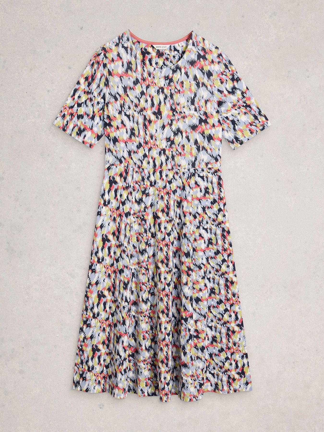 Image 5 of 6 of White Stuff Madeline Jersey Dress - Blue