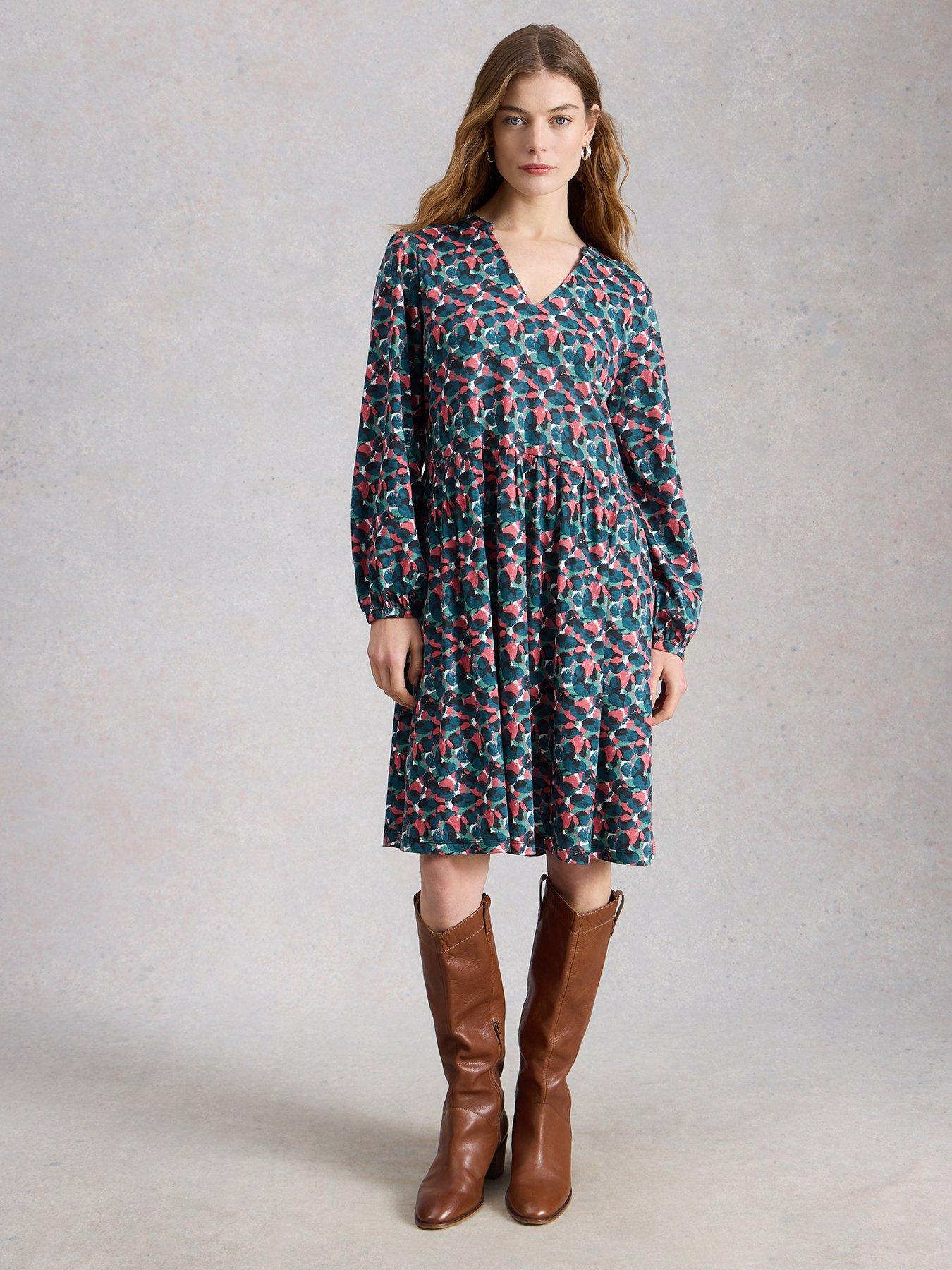 White Stuff Lola Jersey Dress - Blue