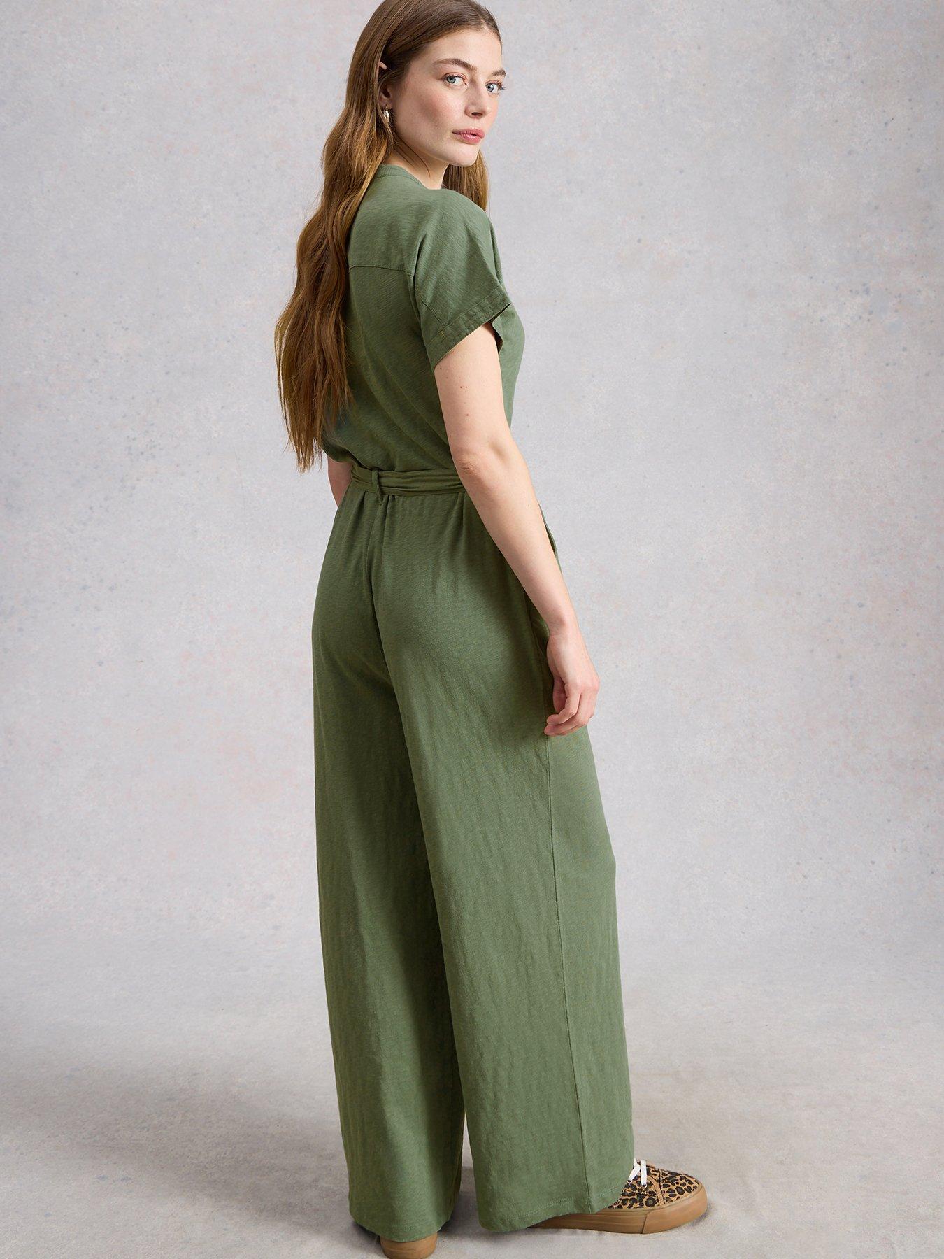 Image 2 of 6 of White Stuff Sandy Jersey Jumpsuit - Green