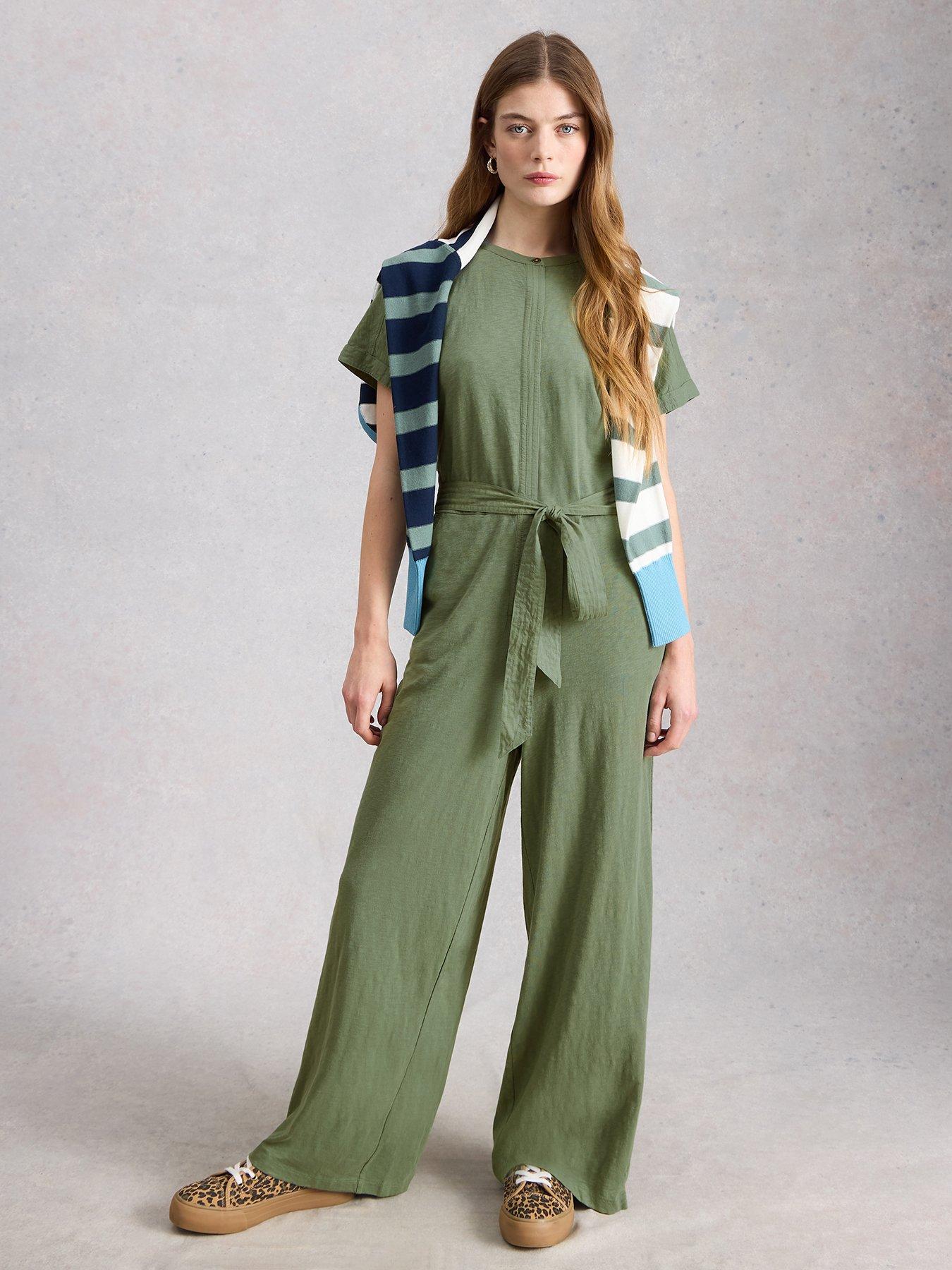 Image 3 of 6 of White Stuff Sandy Jersey Jumpsuit - Green