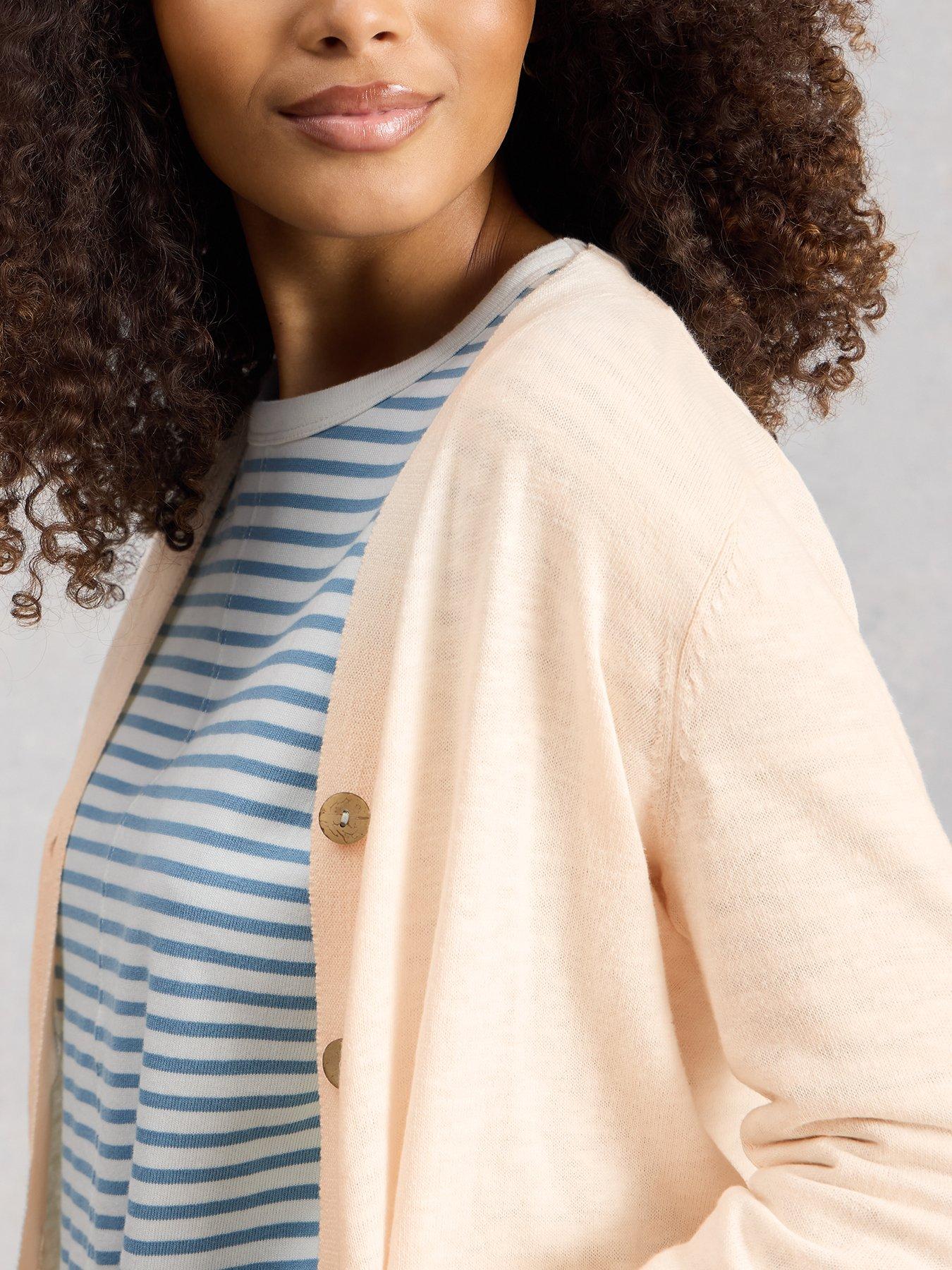 Image 4 of 6 of White Stuff Nova Linen Blend Cardigan - White