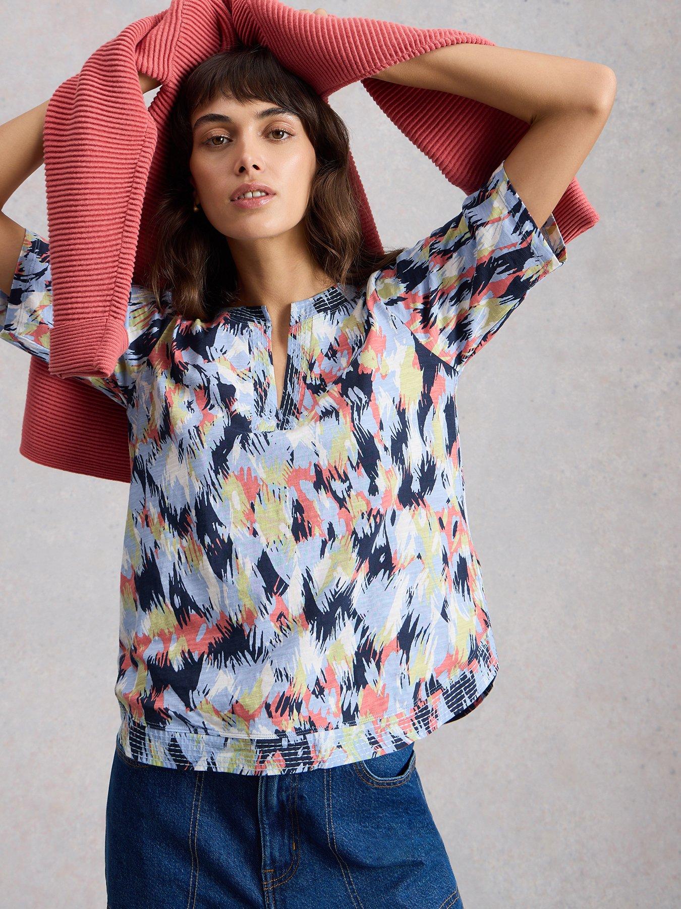 Image 1 of 6 of White Stuff Weaver Notch Neck Tee