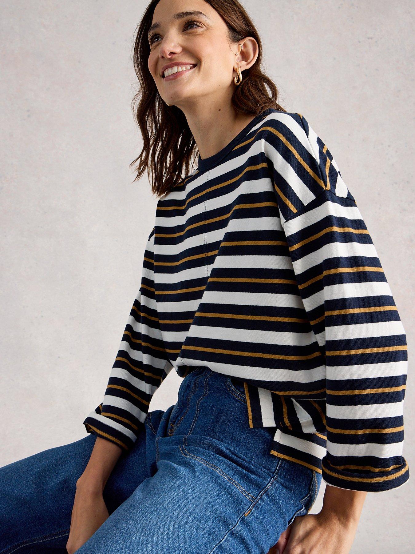 White Stuff Kim Long Sleeve Top - Navy
