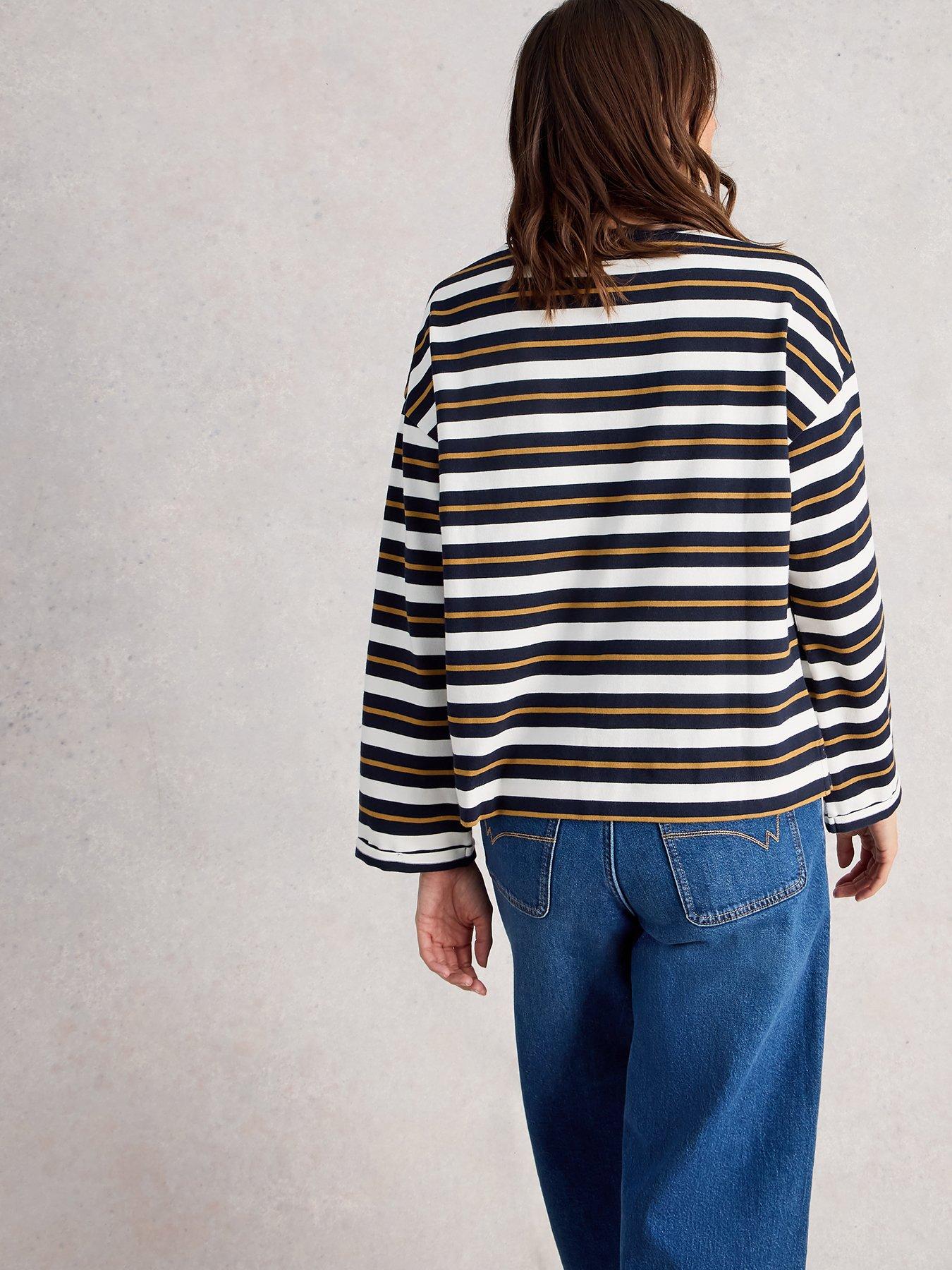 Image 2 of 6 of White Stuff Kim Long Sleeve Top - Navy