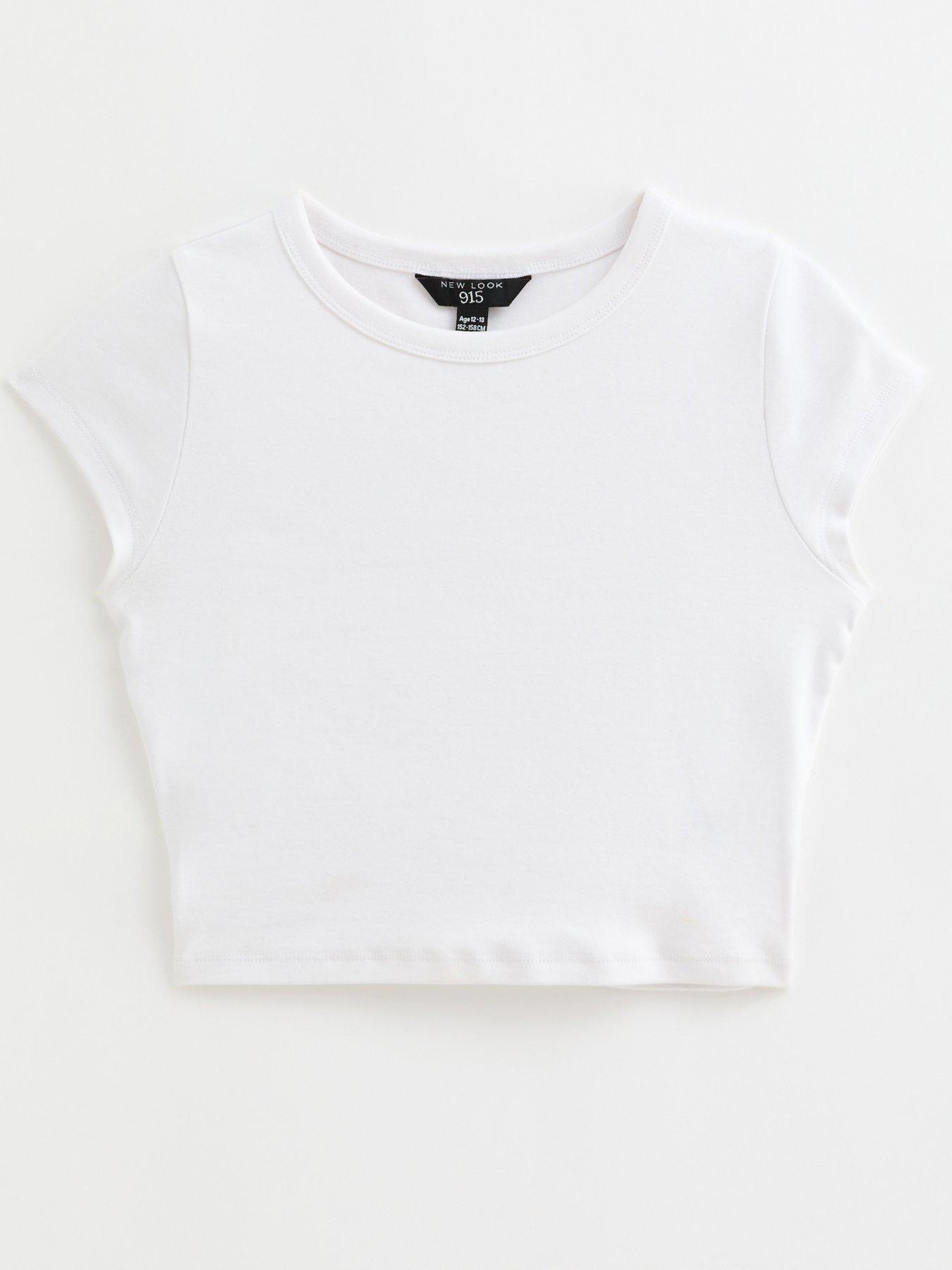 Image 6 of 7 of New Look 915 Girls White Cap Sleeve Baby Tee Top