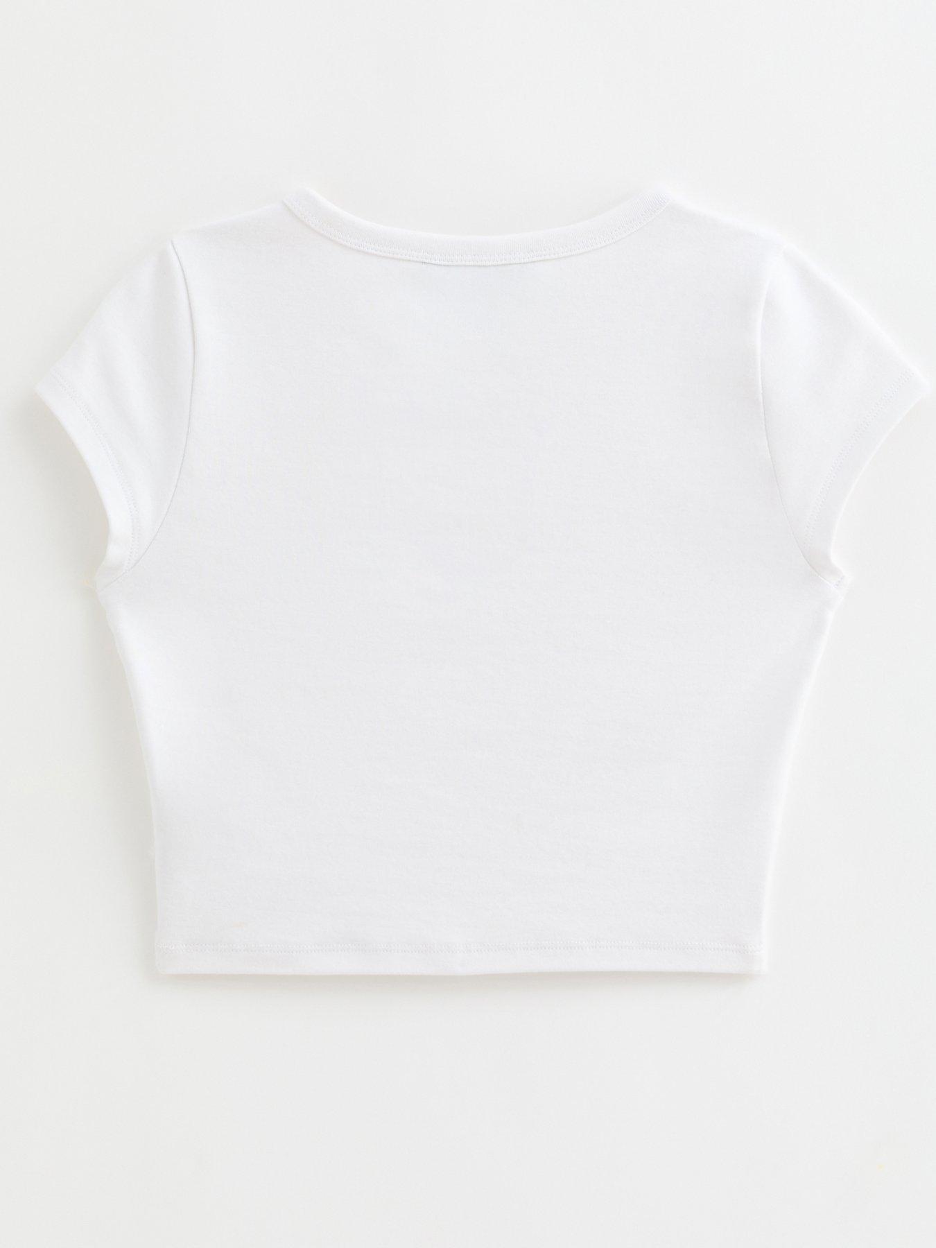 Image 7 of 7 of New Look 915 Girls White Cap Sleeve Baby Tee Top