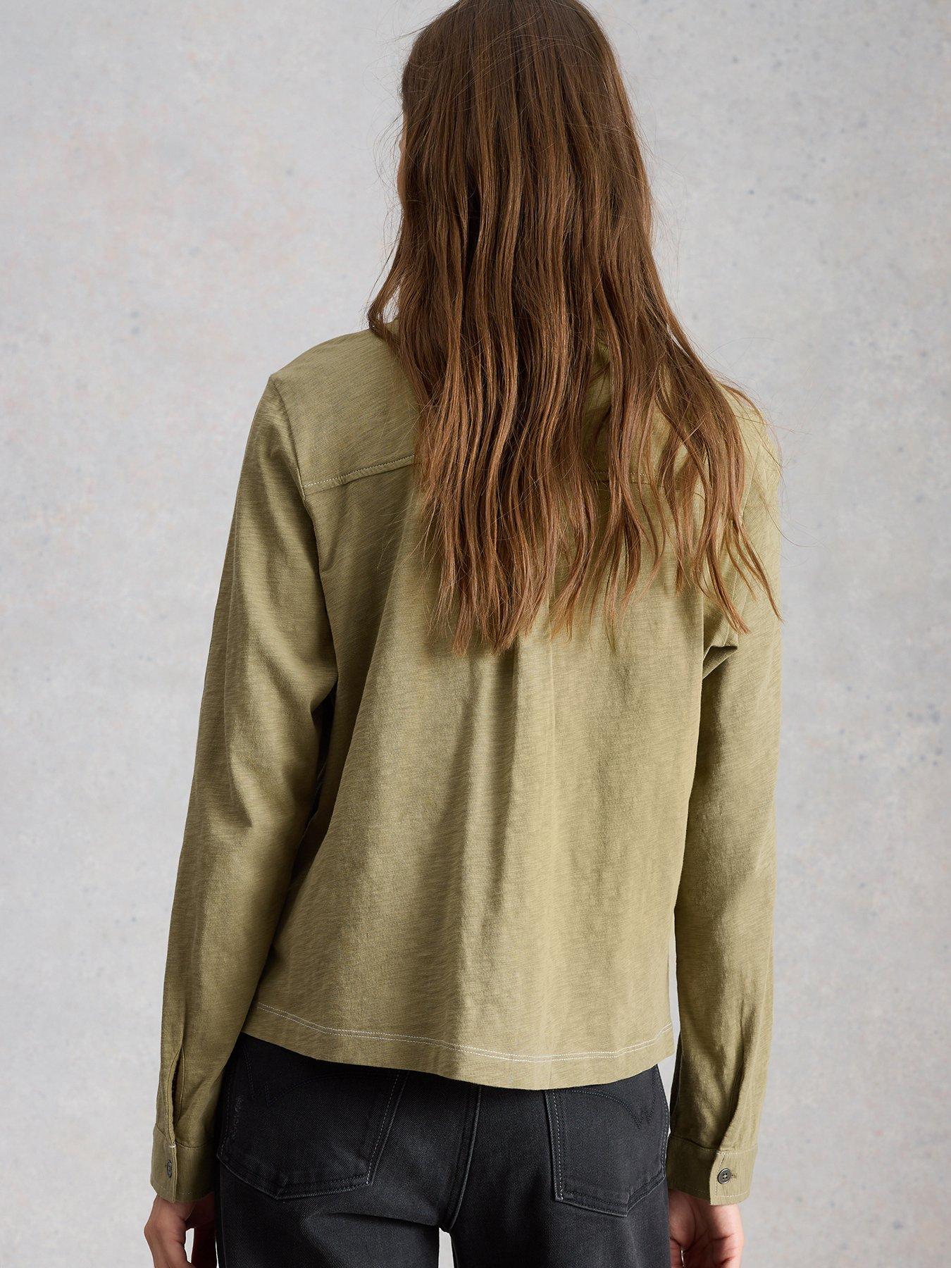 Image 2 of 6 of White Stuff Una Long Sleeve Utility Shirt - Khaki