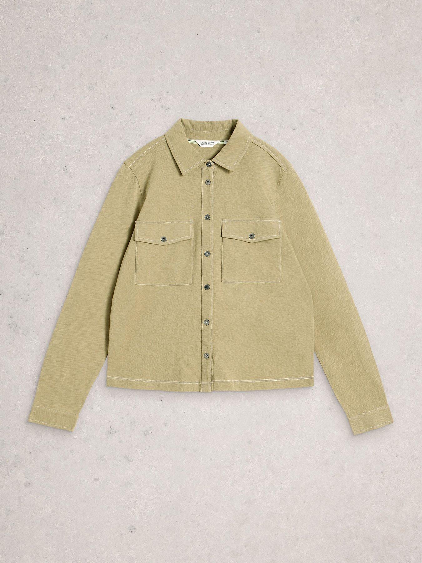Image 5 of 6 of White Stuff Una Long Sleeve Utility Shirt - Khaki