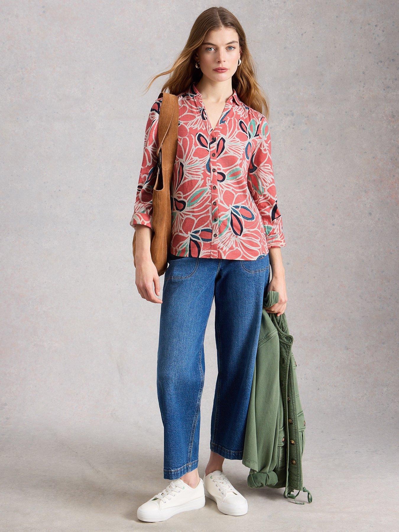 Image 3 of 6 of White Stuff Annie Jersey Shirt - Pink