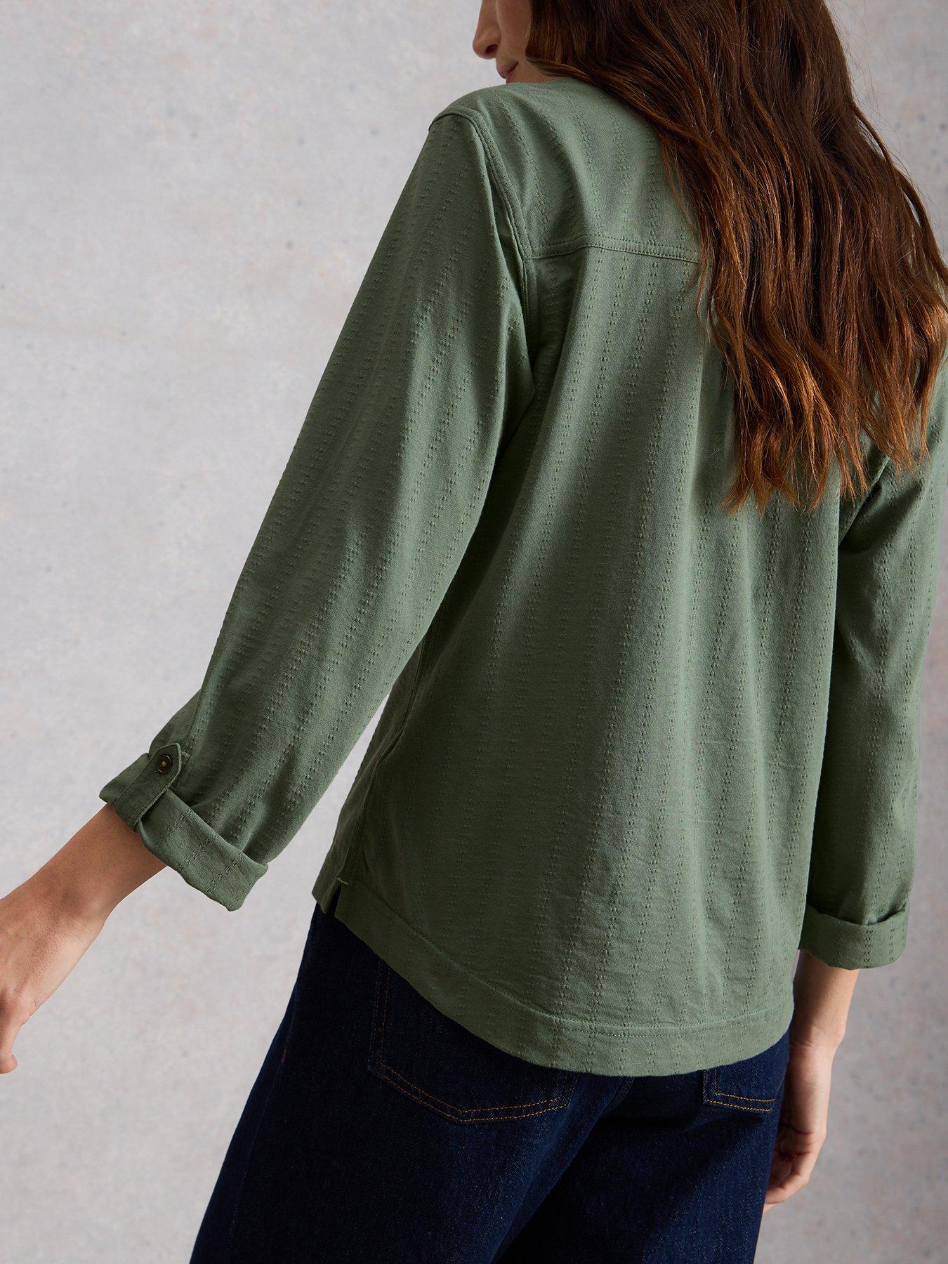 Image 2 of 6 of White Stuff Allie Jersey Texture Shirt - Green
