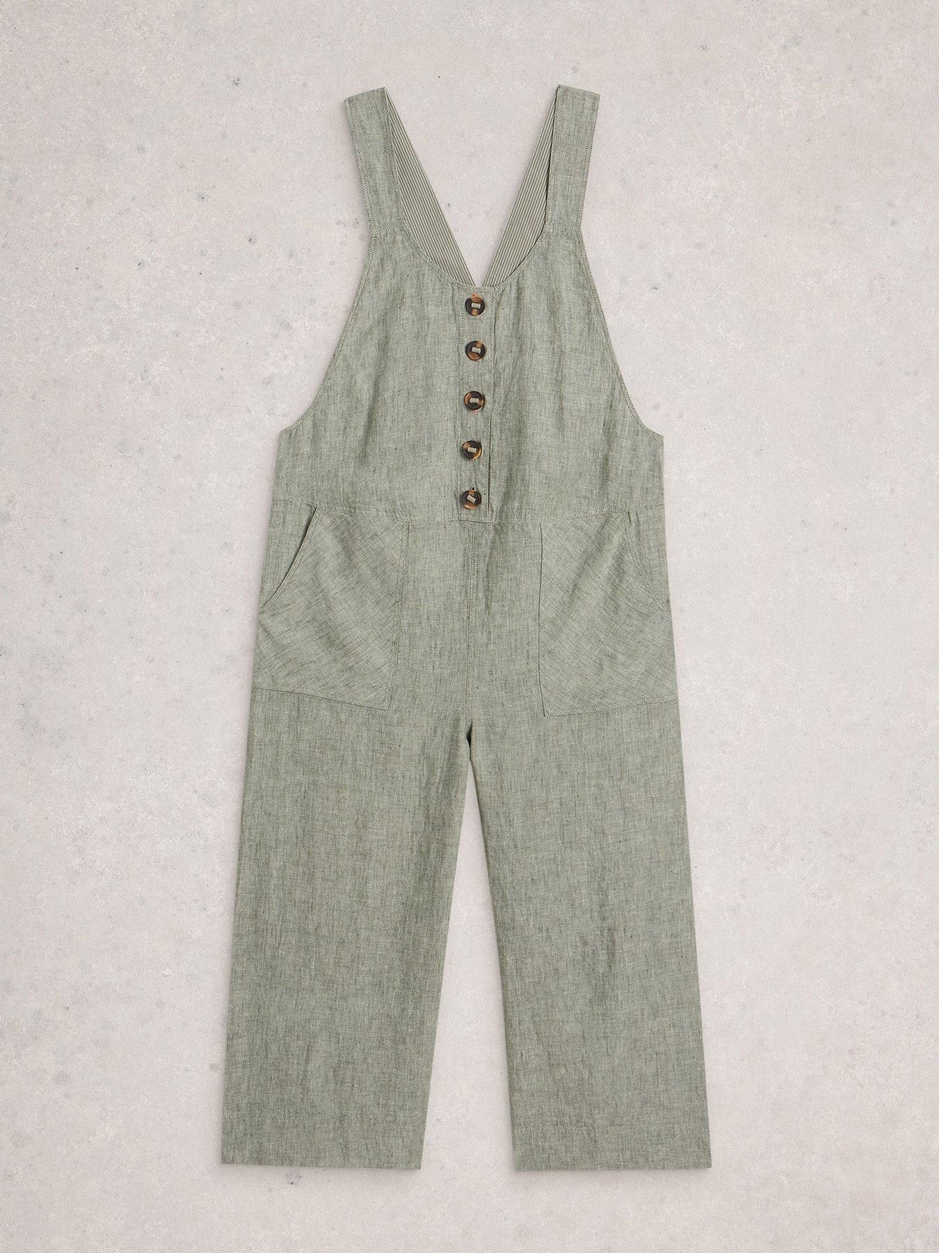 Image 5 of 6 of White Stuff Viola Linen Dungaree - Green