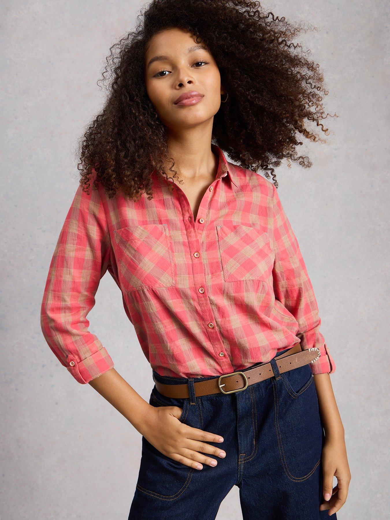 Image 1 of 6 of White Stuff Sophie Check Shirt - Pink
