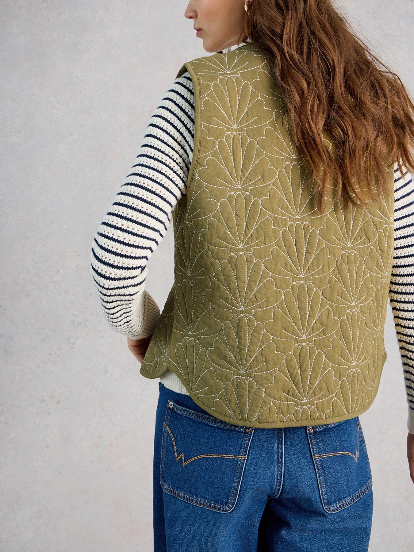 Image 2 of 6 of White Stuff Ayra Quilted Gilet - Green