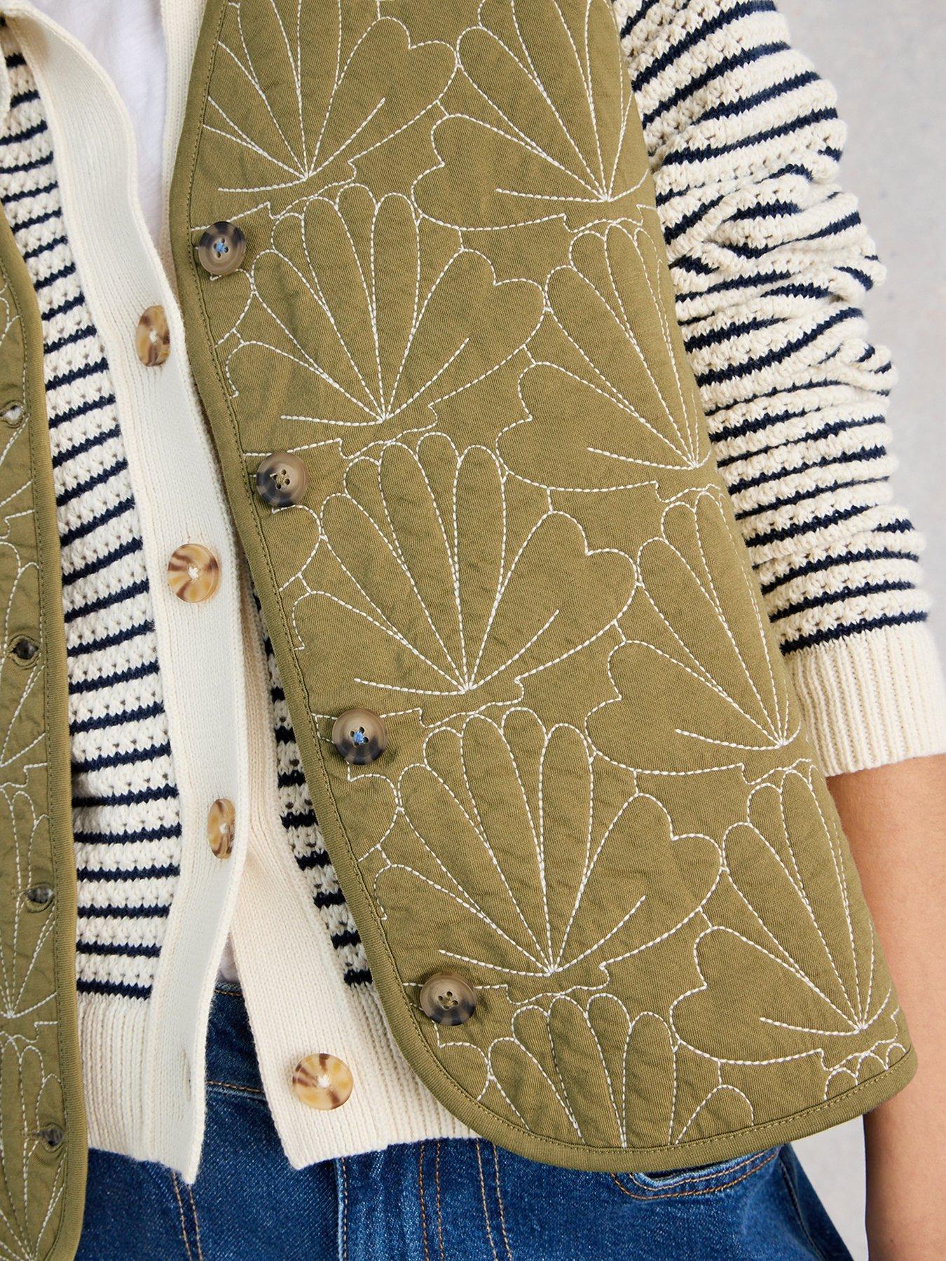 Image 4 of 6 of White Stuff Ayra Quilted Gilet - Green