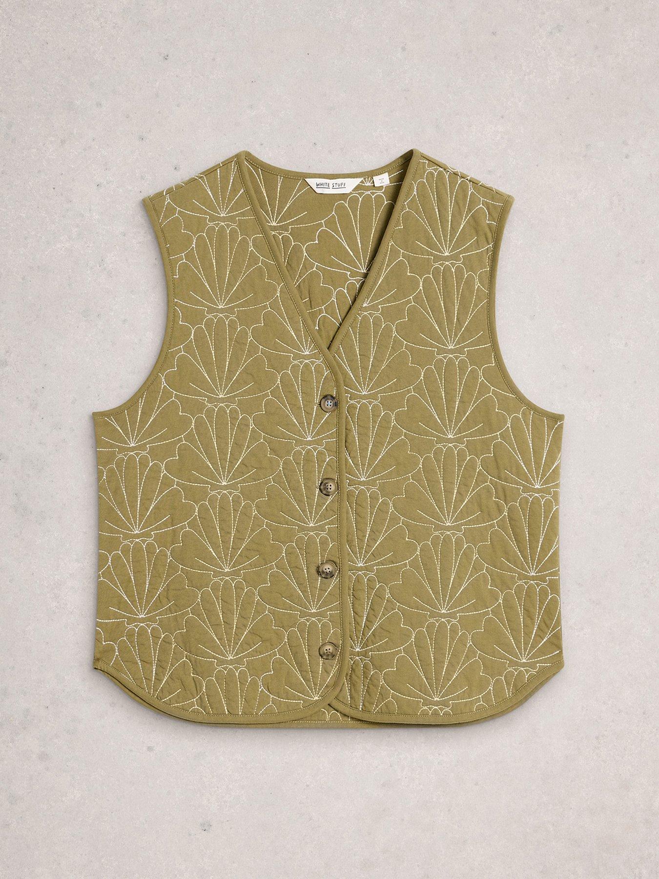 Image 5 of 6 of White Stuff Ayra Quilted Gilet - Green