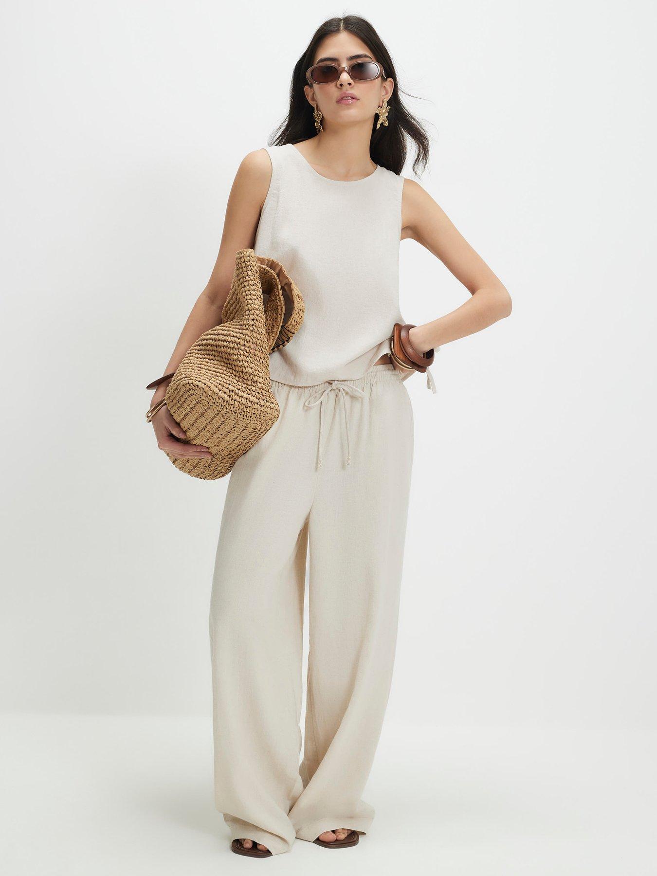 river-island-linen-blend-wide-leg-trousers-beigefront