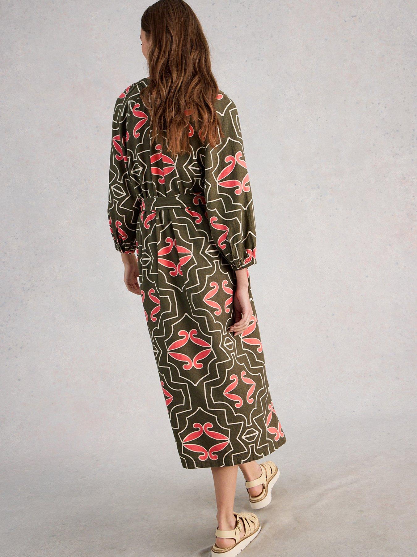 Image 2 of 6 of White Stuff Tobi Linen Dress - Green