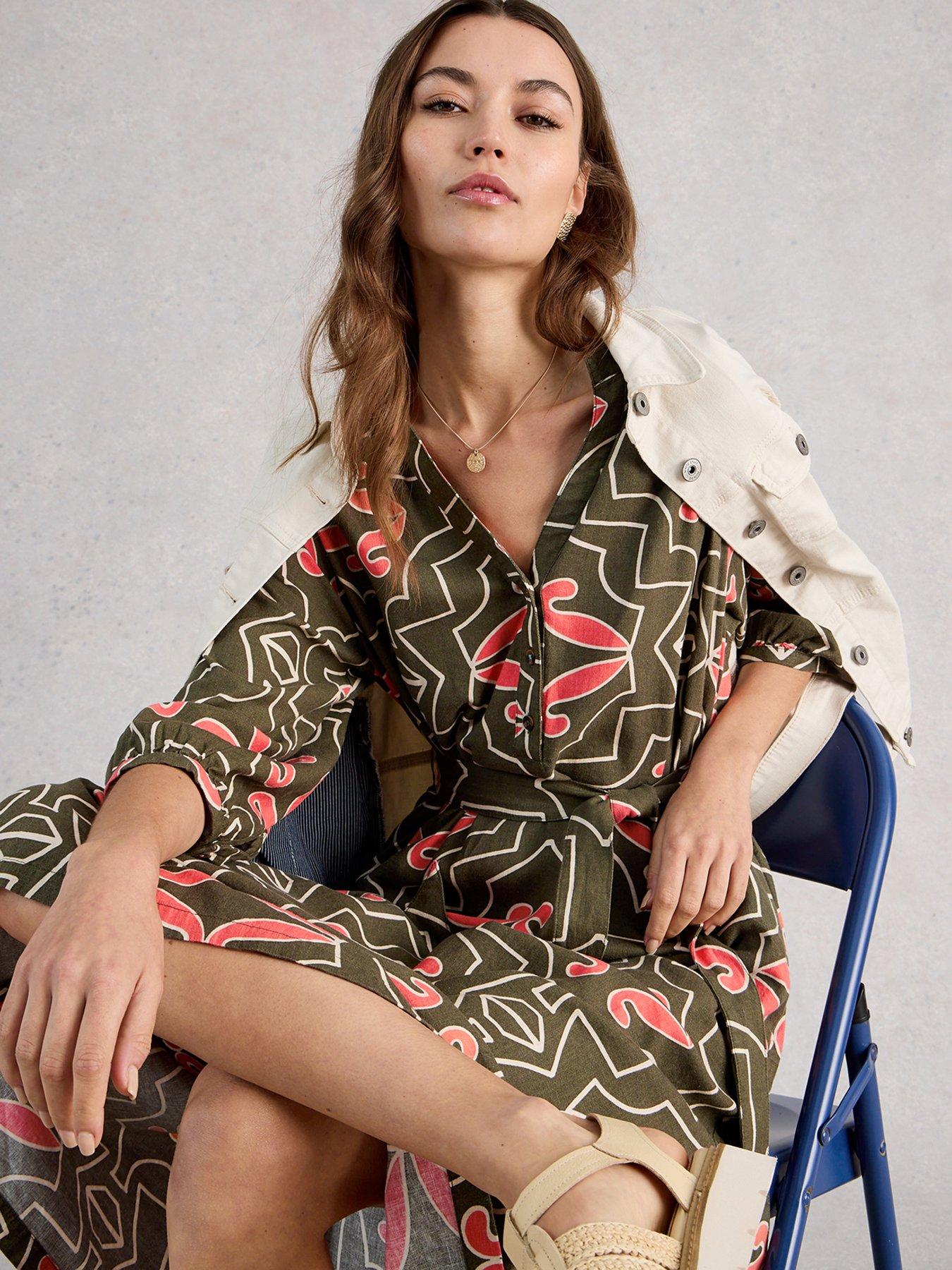 Image 3 of 6 of White Stuff Tobi Linen Dress - Green