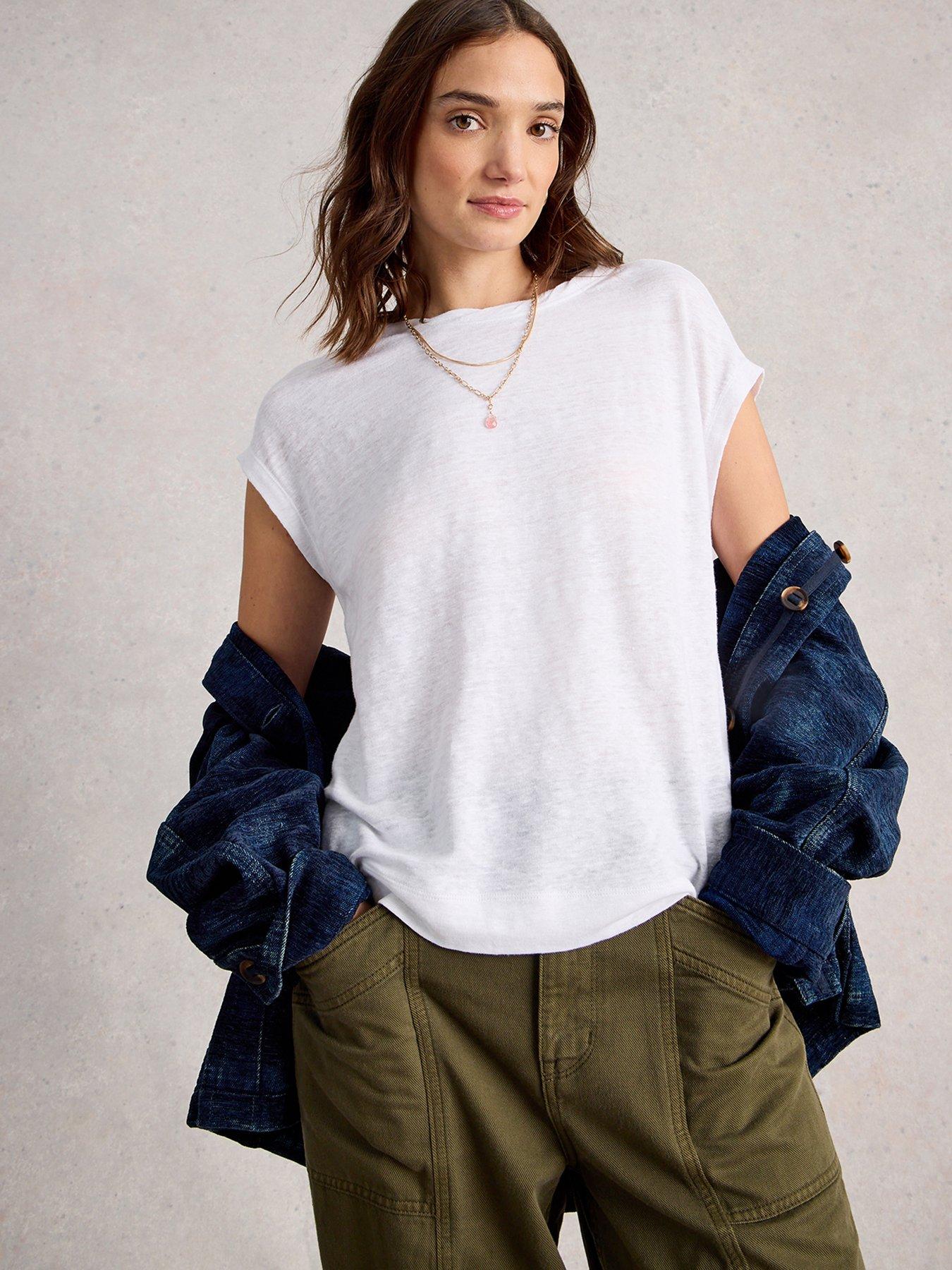 White Stuff Rowan Linen T-Shirt - White