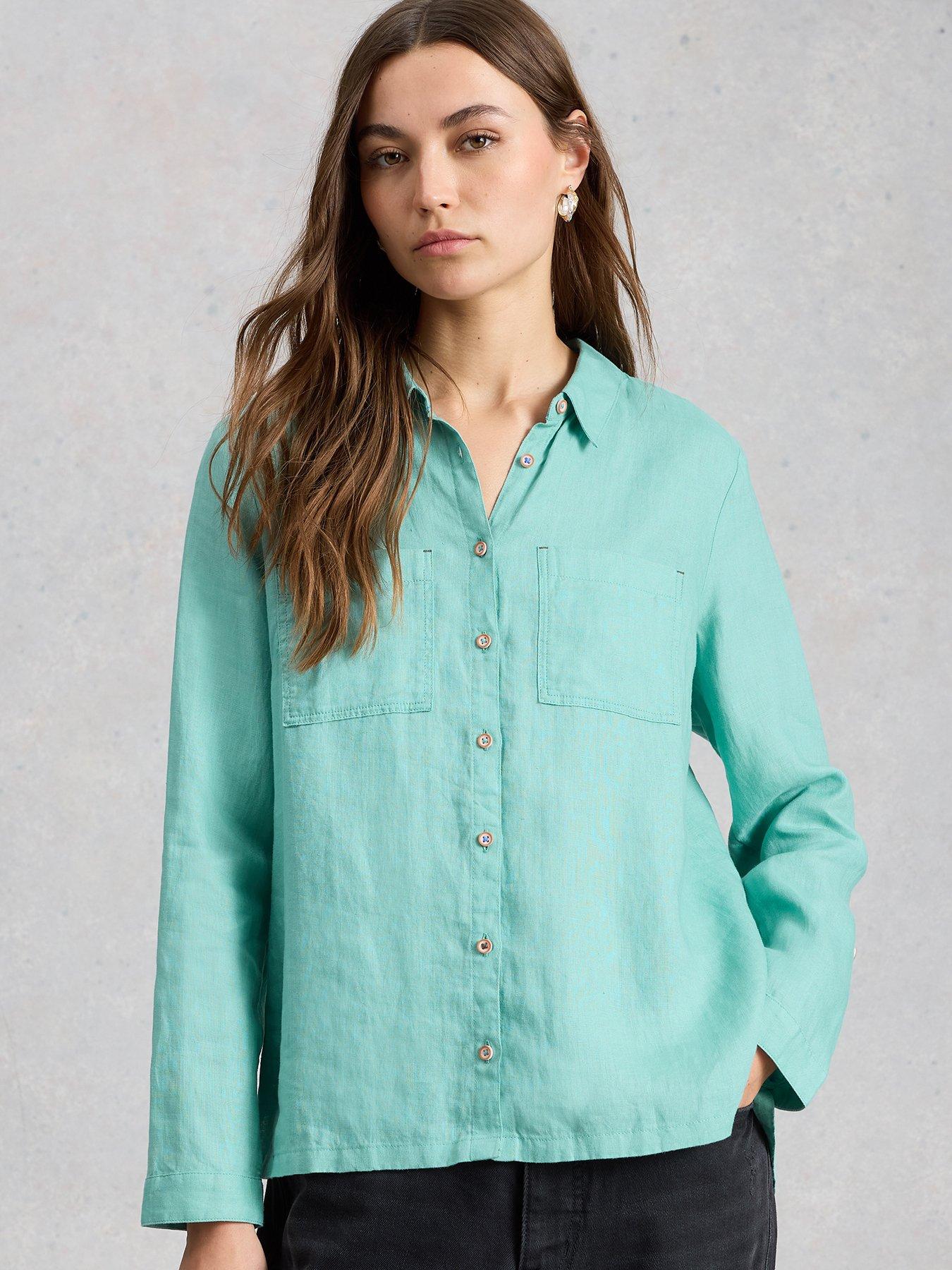 White Stuff Sophie Linen Shirt - Blue