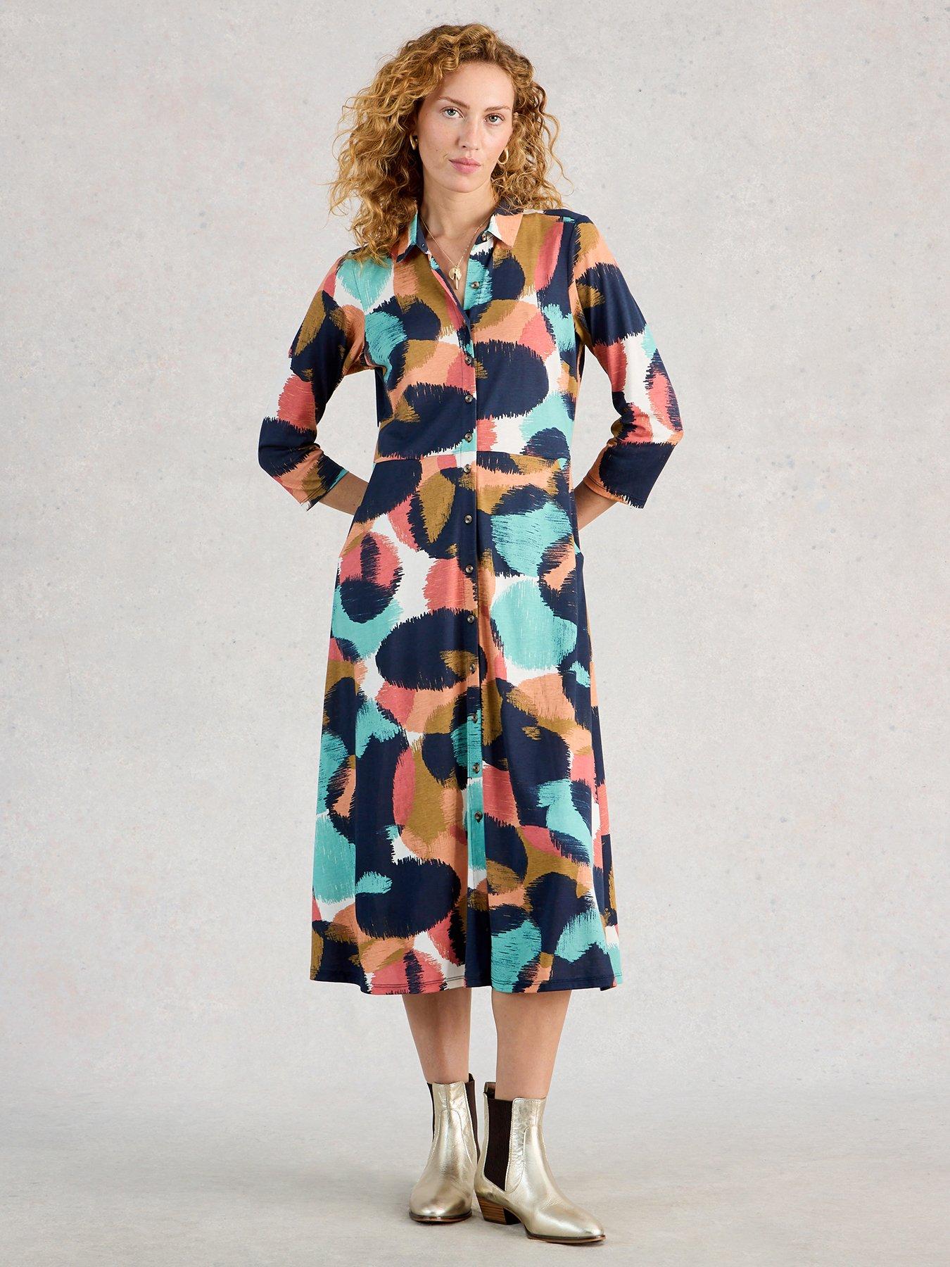 Image 1 of 6 of White Stuff Rua Jersey Shirt Dress