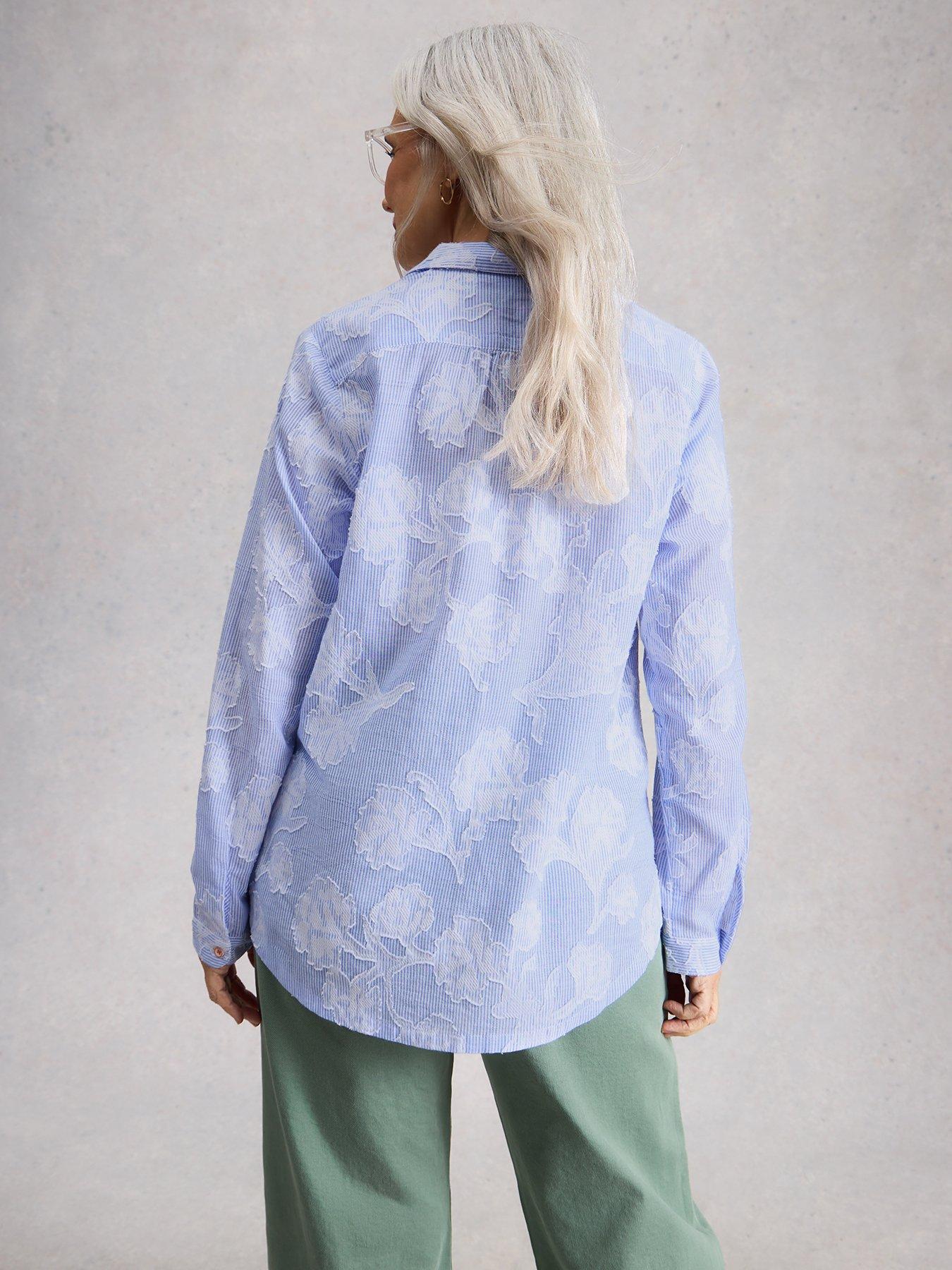 Image 2 of 6 of White Stuff Sophie Jacquard Shirt - Blue