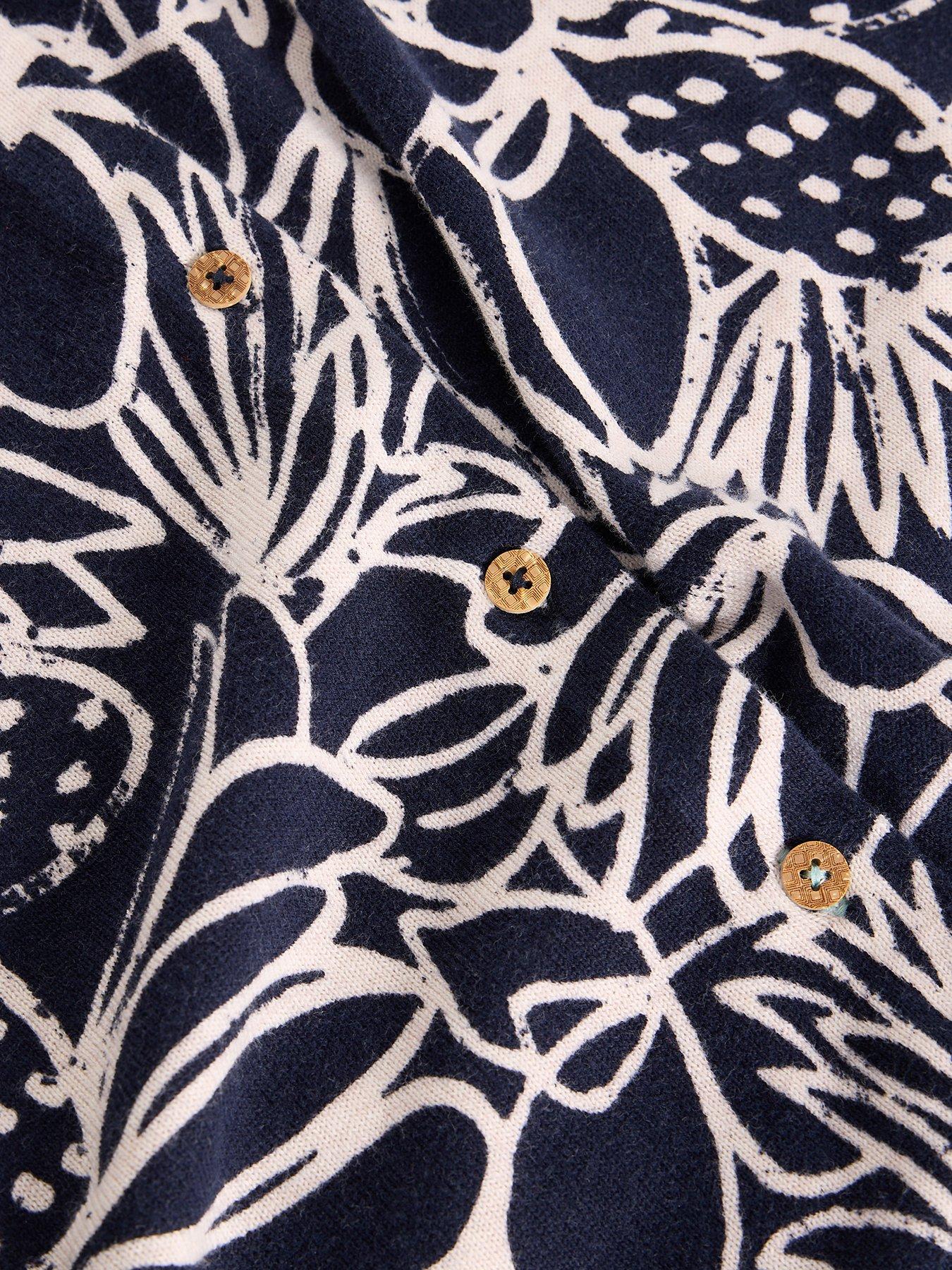 Image 6 of 6 of White Stuff Lulu Print Cardigan - Navy
