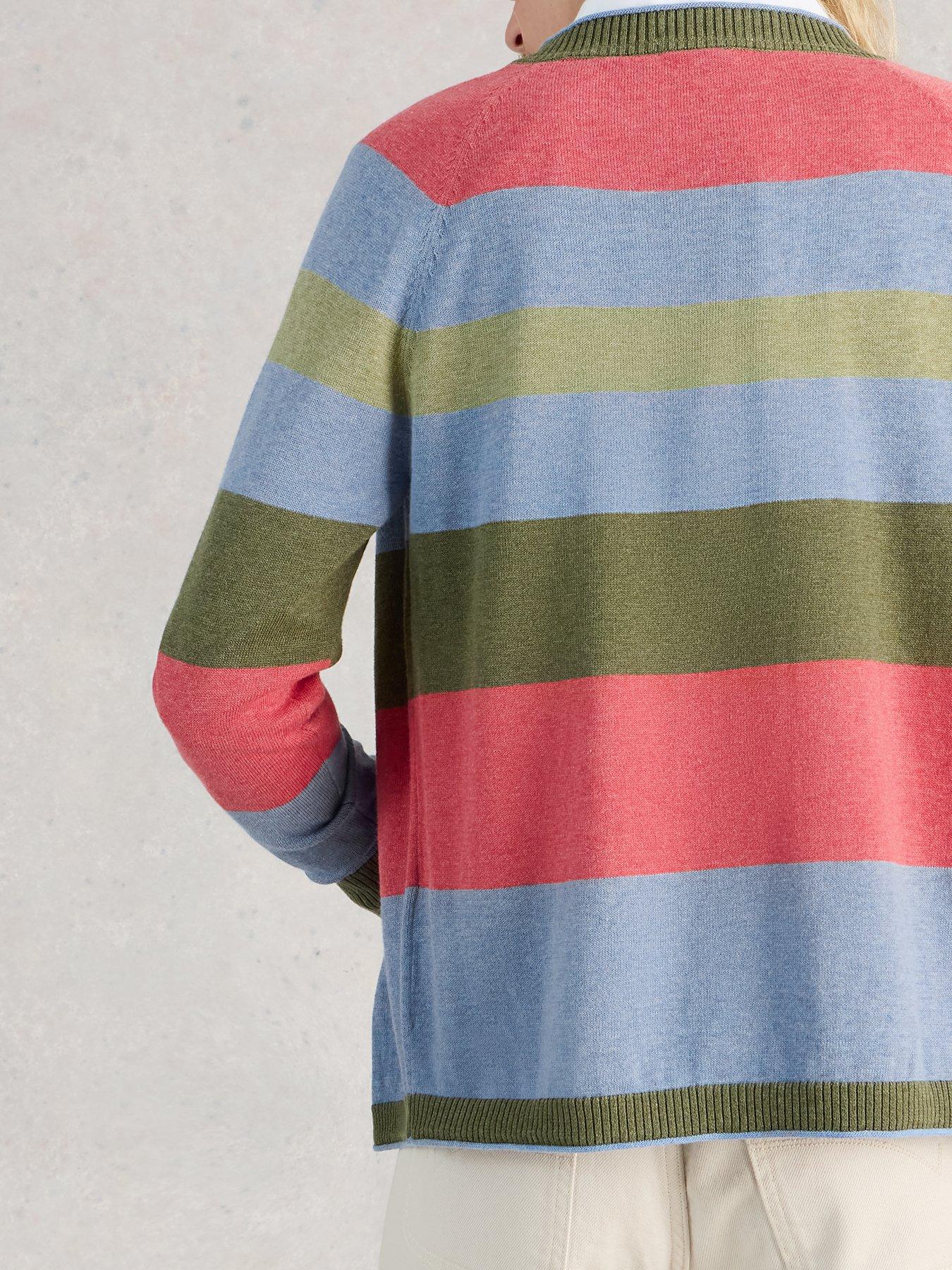 Image 2 of 6 of White Stuff Lulu Stripe Cardigan - Green