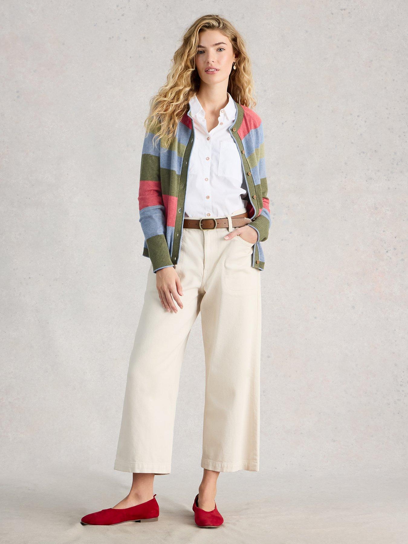 Image 3 of 6 of White Stuff Lulu Stripe Cardigan - Green