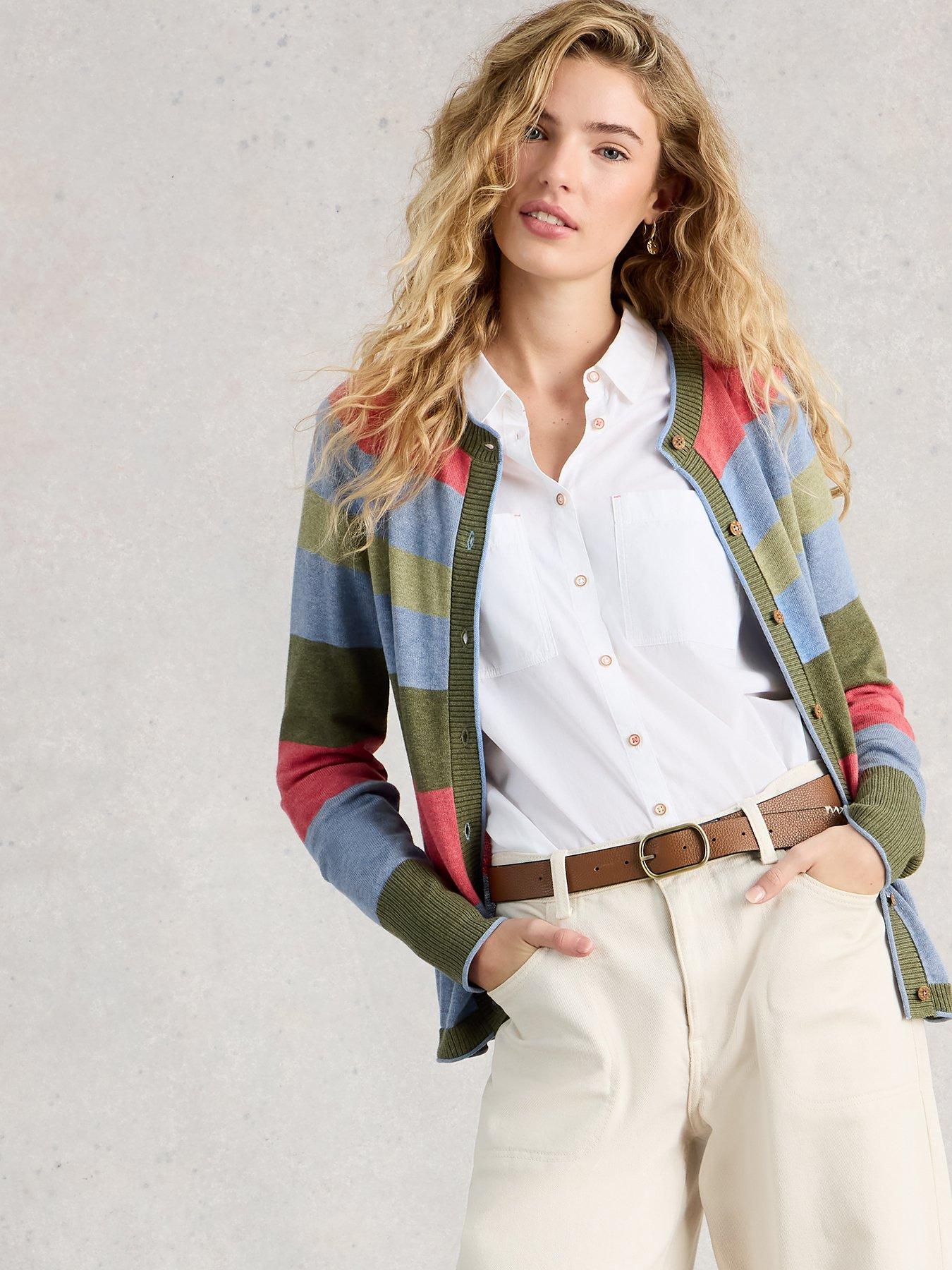 Image 4 of 6 of White Stuff Lulu Stripe Cardigan - Green