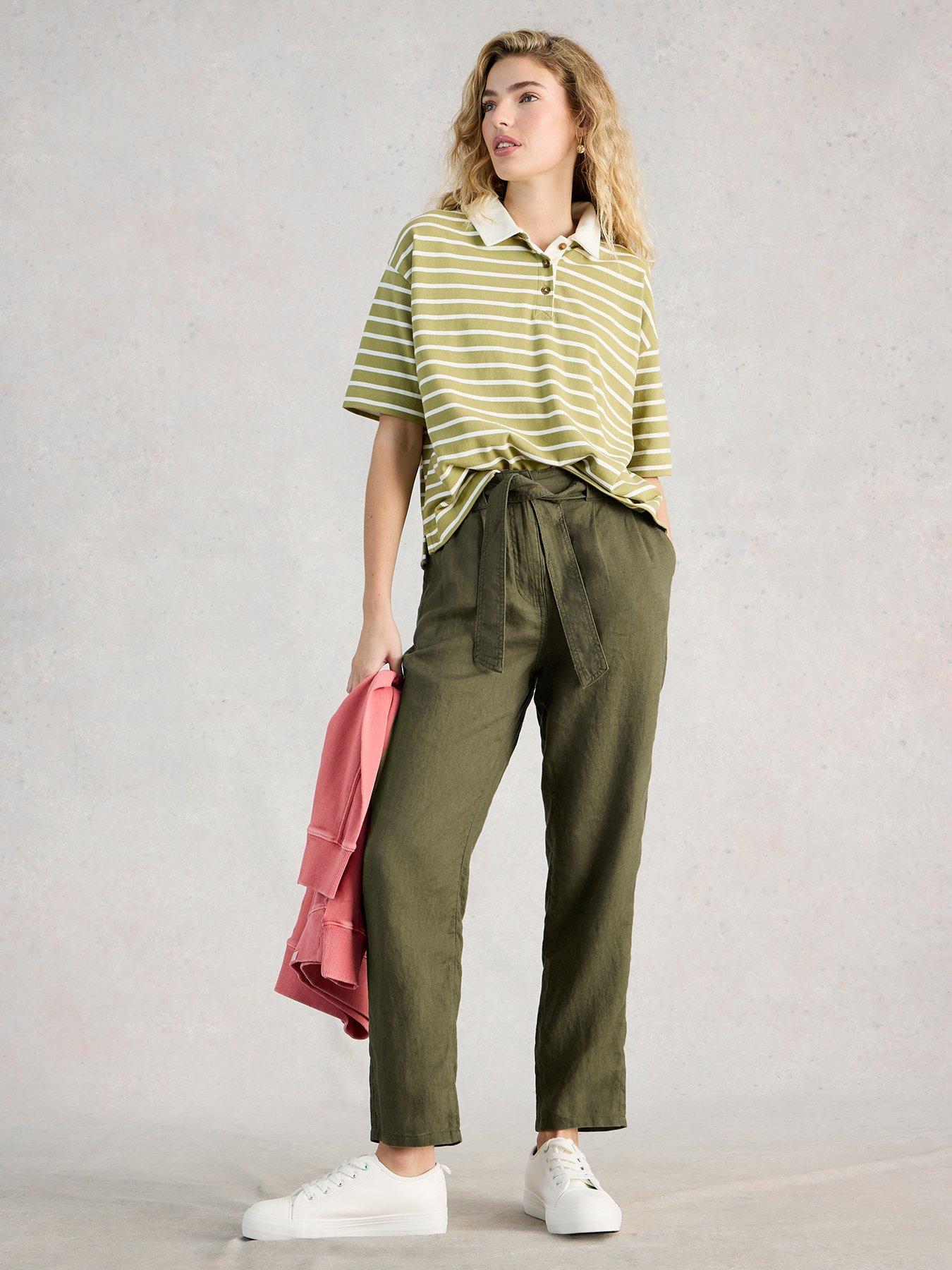 Image 1 of 6 of White Stuff Hadley Linen Trouser - Green