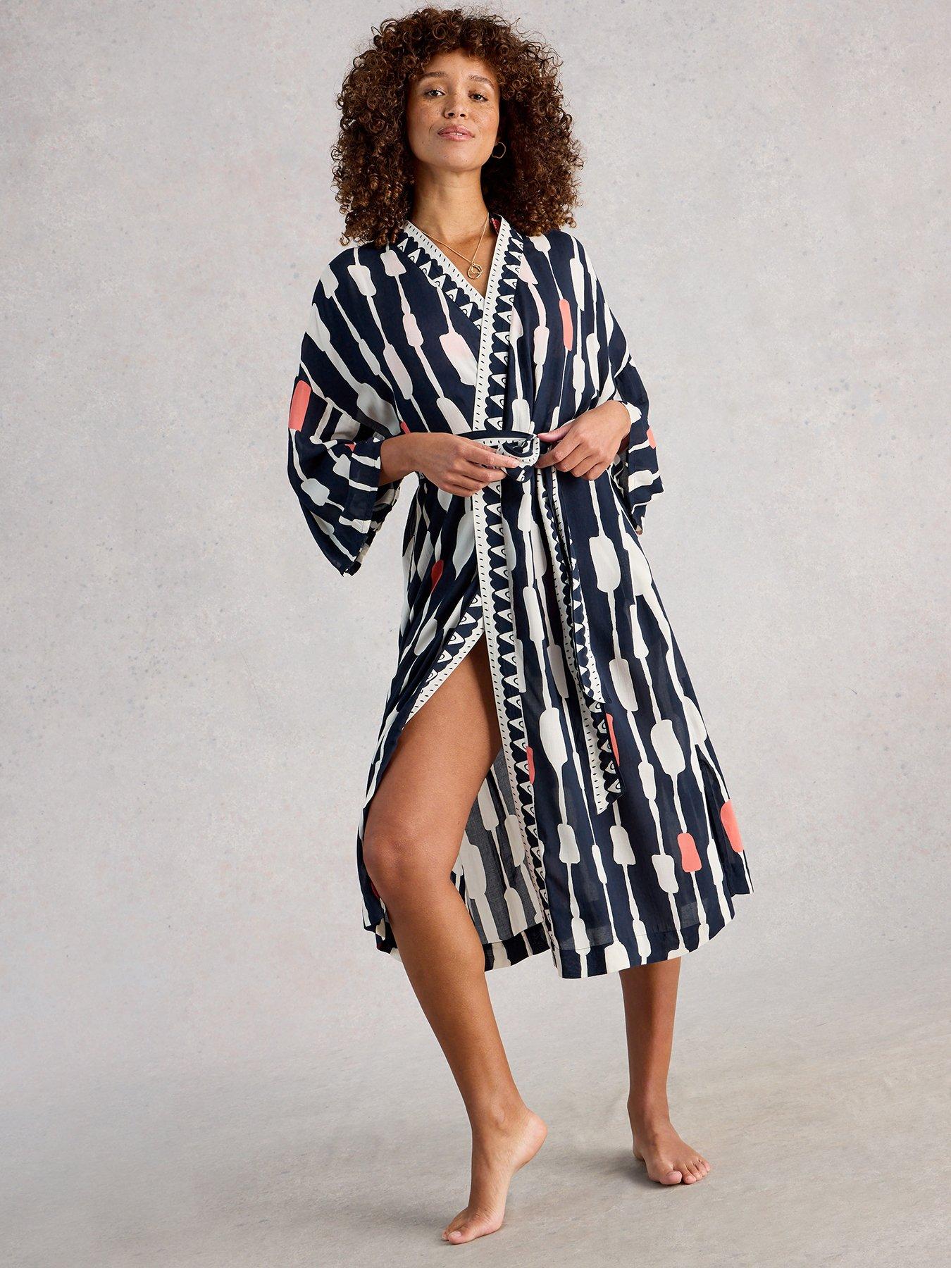 White Stuff Poppy Cover Up Kimono - Navy
